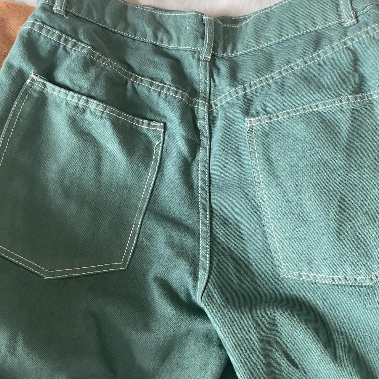 incredible green baggy jeans - super flared... - Depop