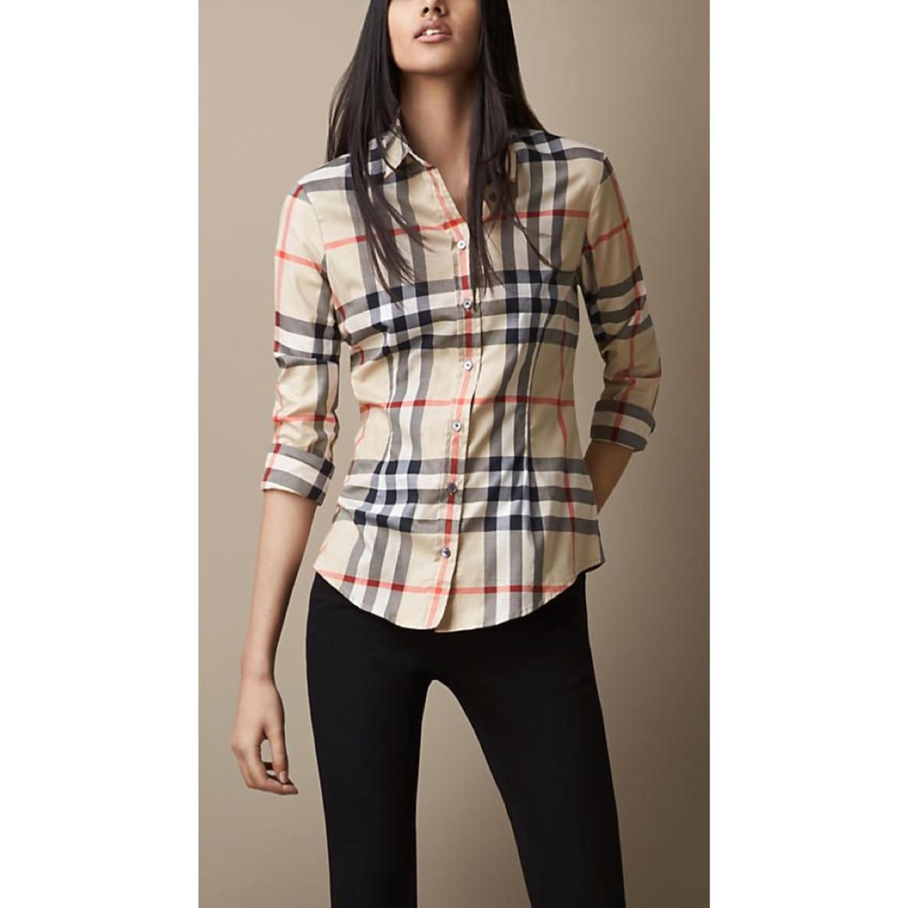 Burberry button up shirt womens hotsell