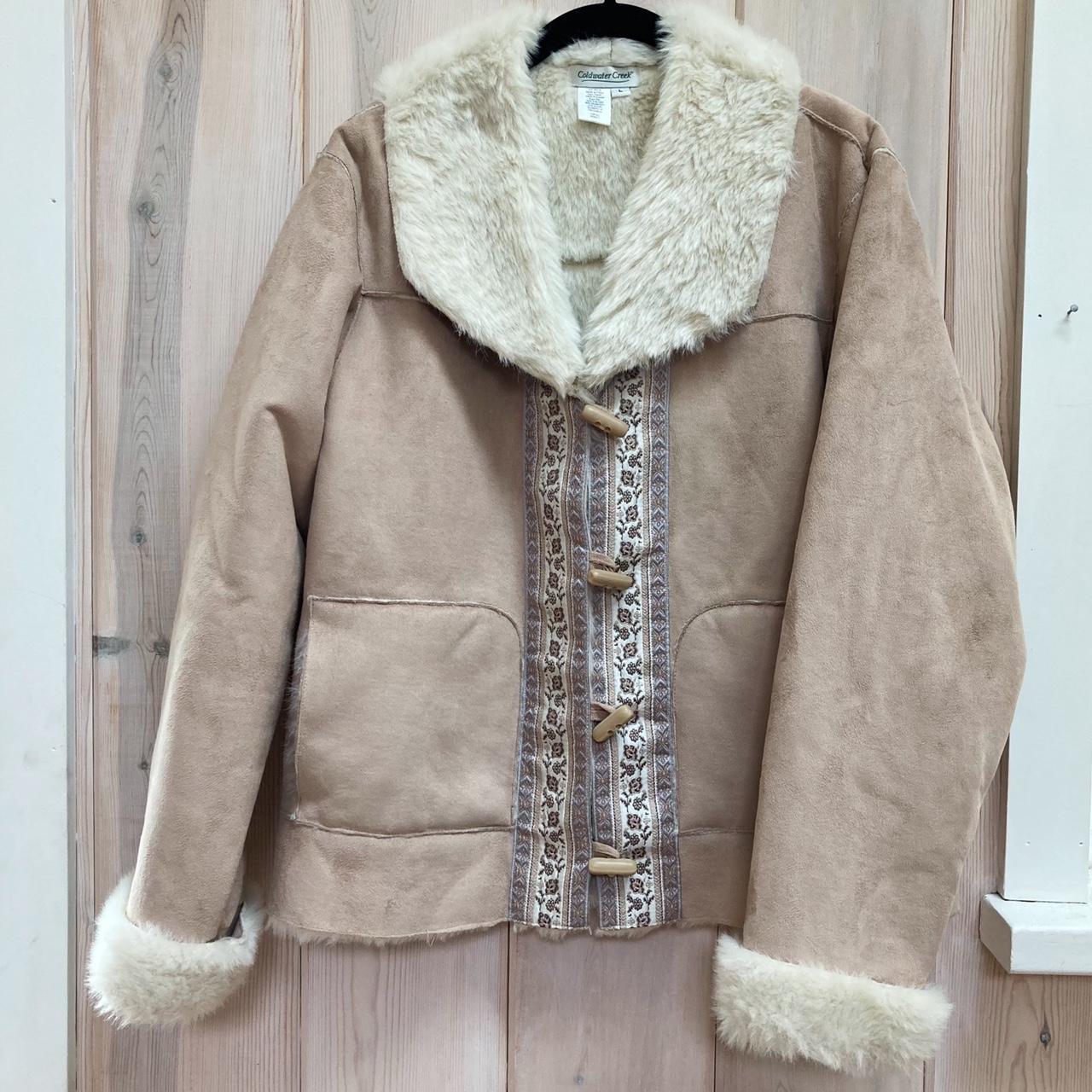 coldwater creek faux shearling coat