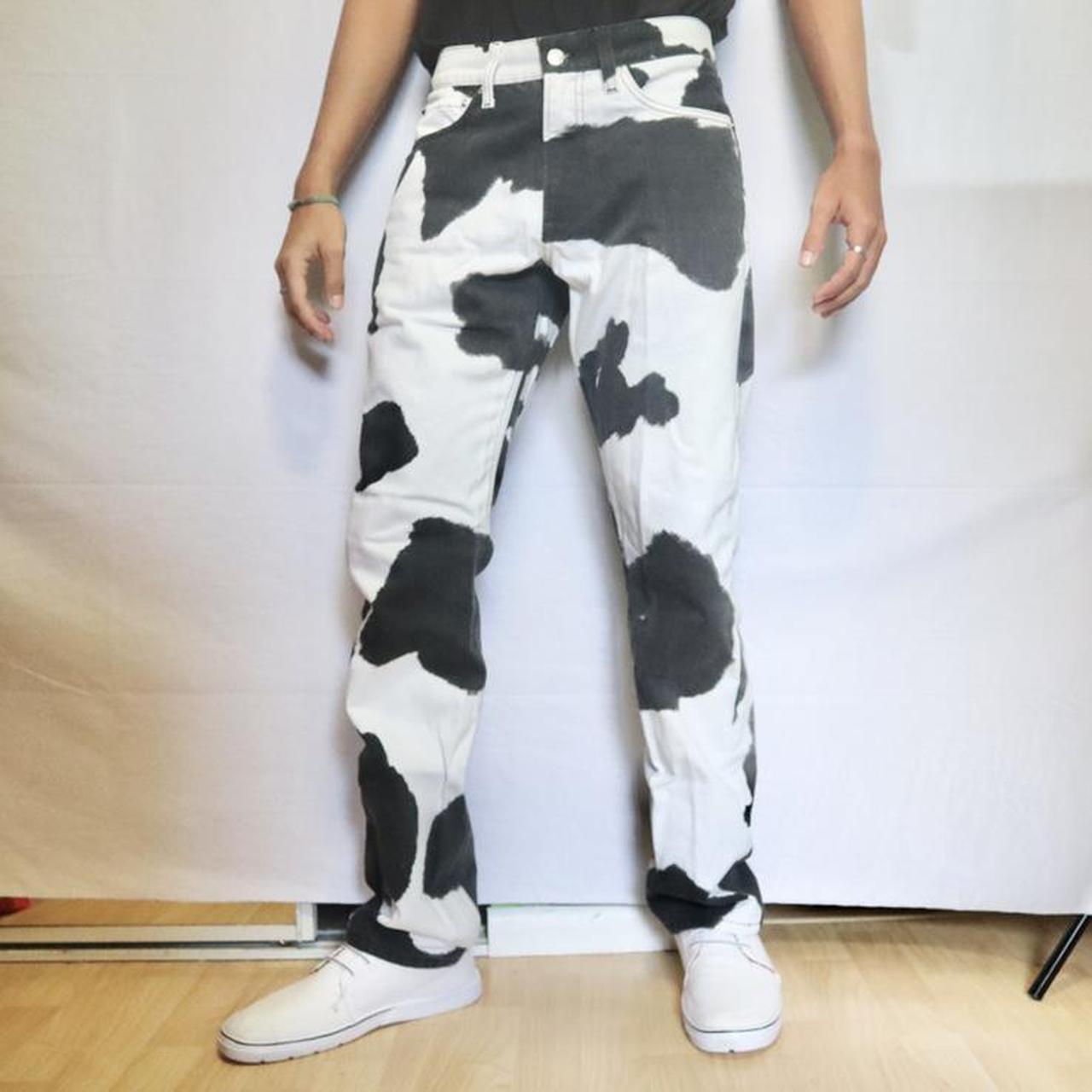 calvin klein cow print jeans