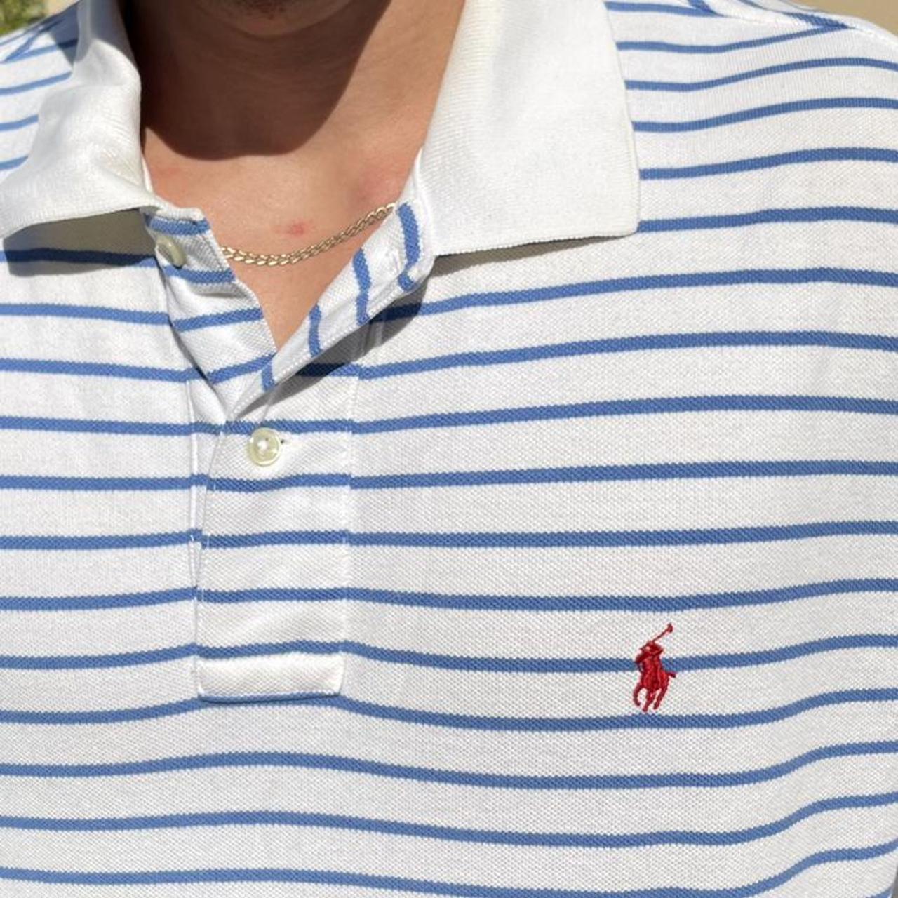 Ralph Lauren Men's White and Blue Polo-shirts (2)