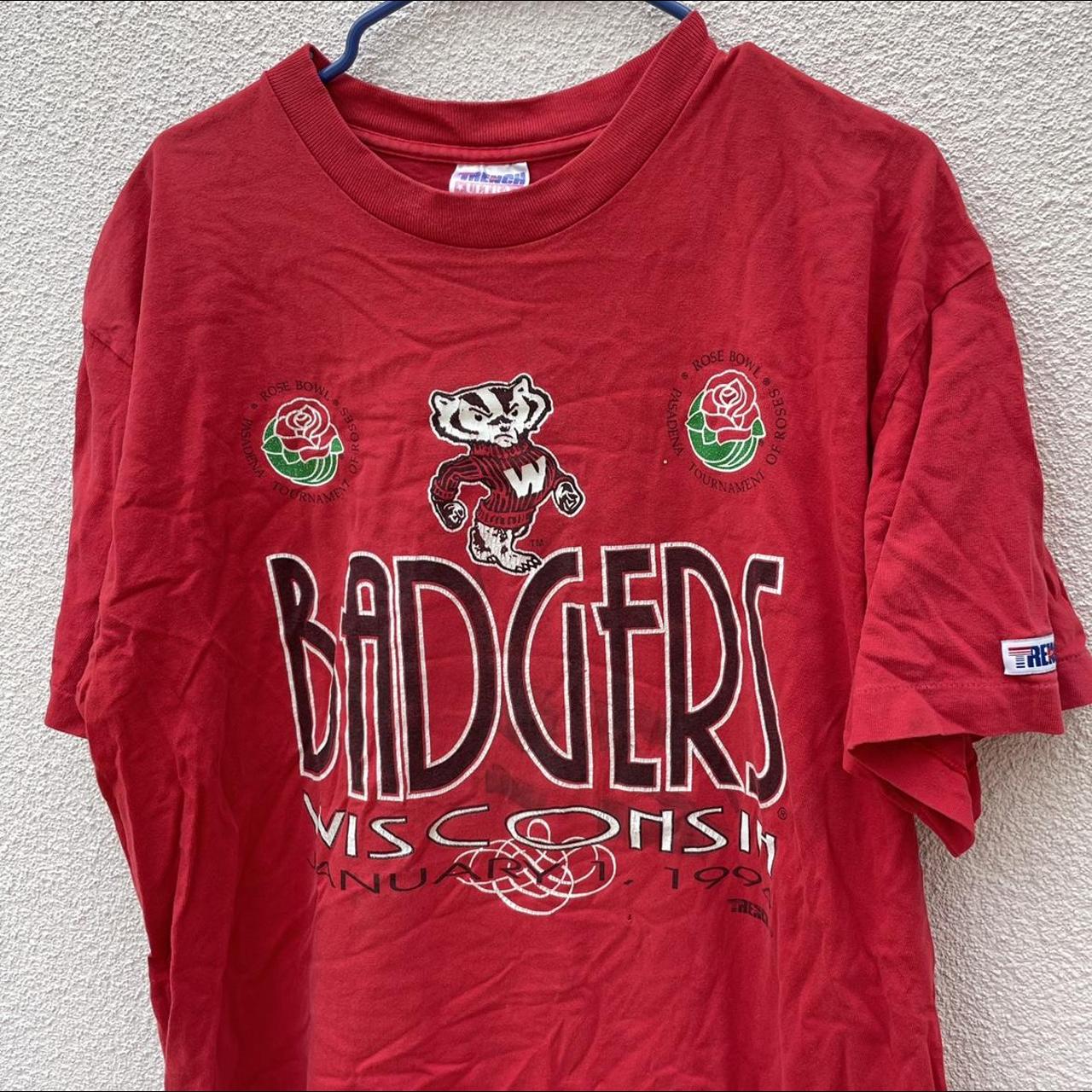 Wisconsin Badgers Vintage 1994 Red Rose Bowl Shirt... - Depop