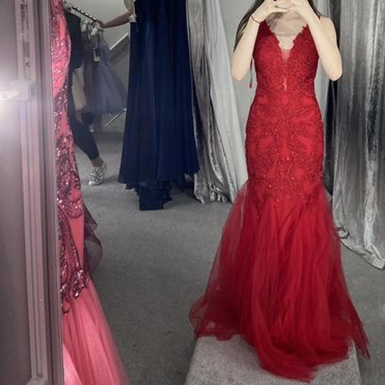 red prom dress, size xxs, never worn ...