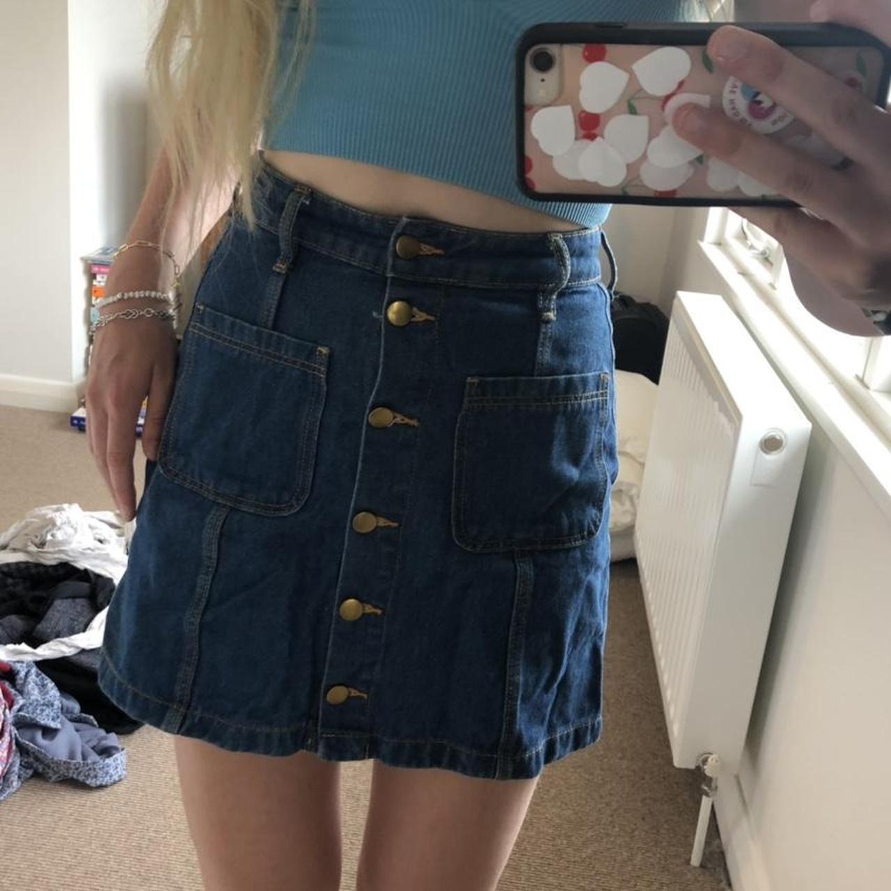 H and m outlet jean skirt