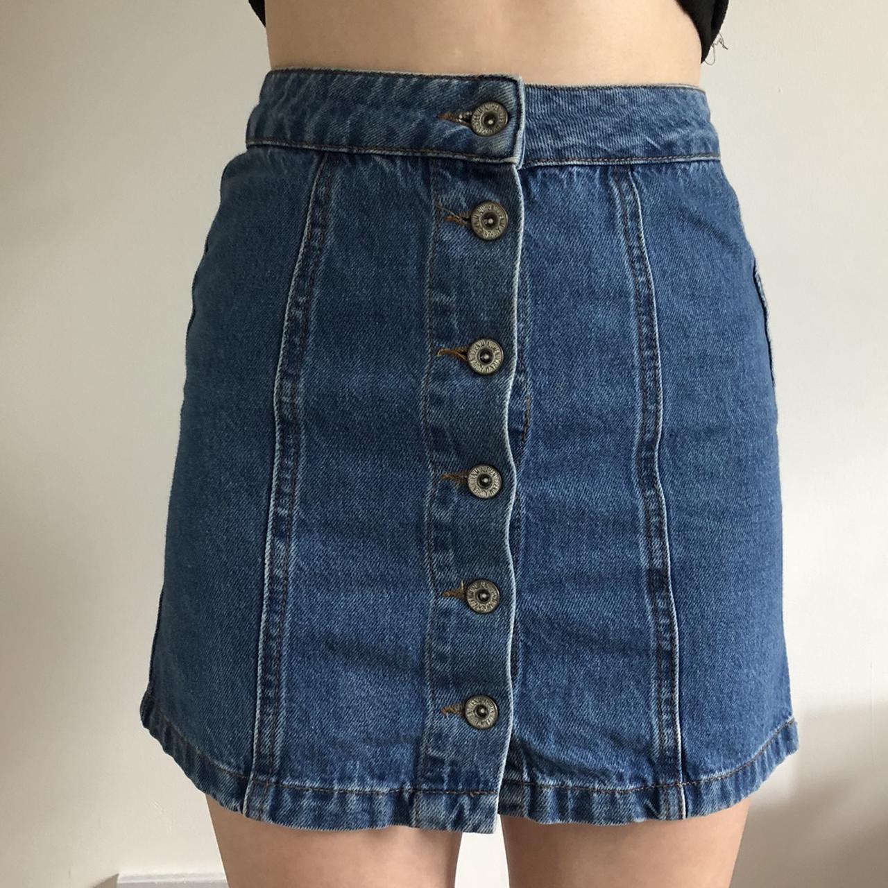 Buttoned denim skirt. Great condition and slight... - Depop