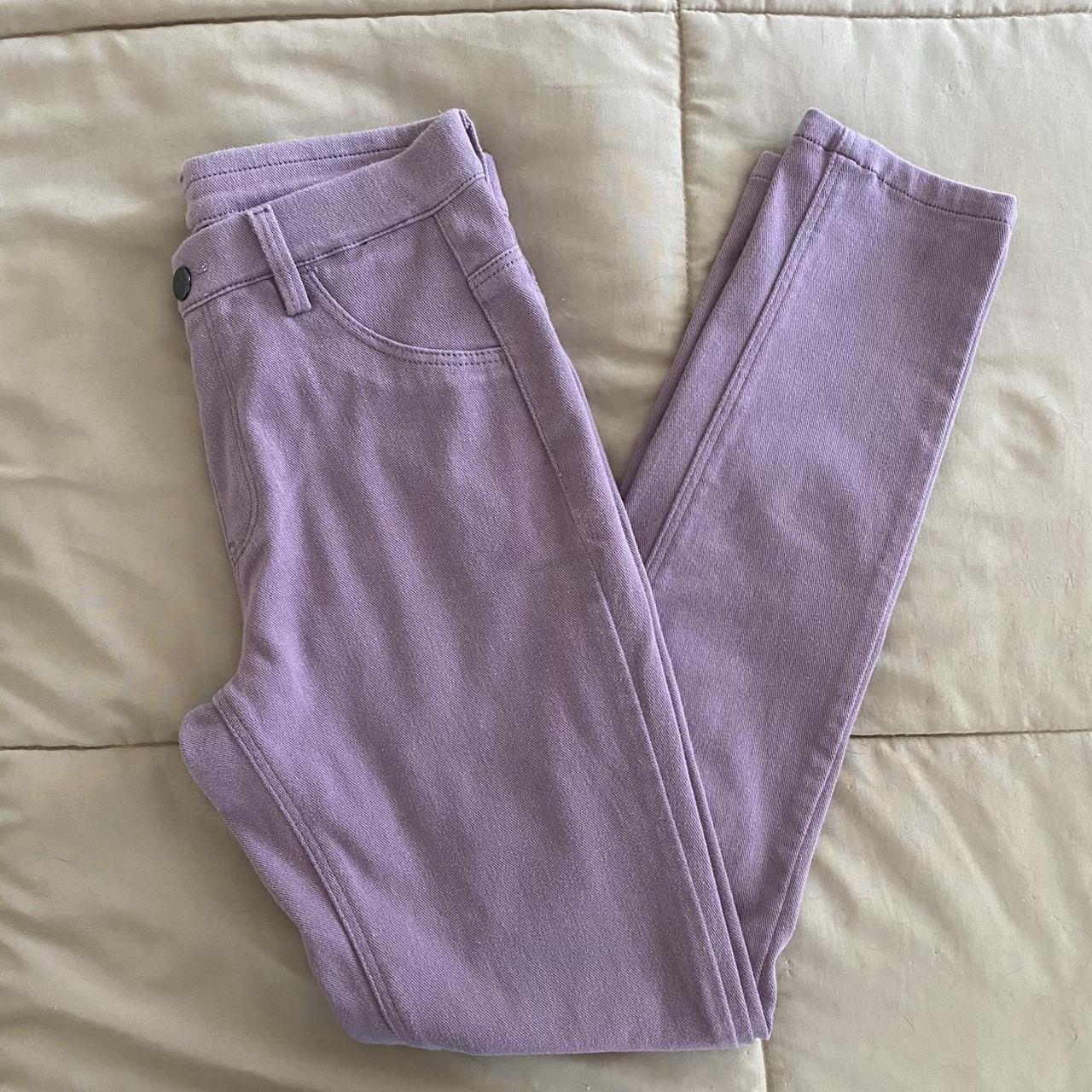 Lavender colored jeggings! They are mid rise (but - Depop