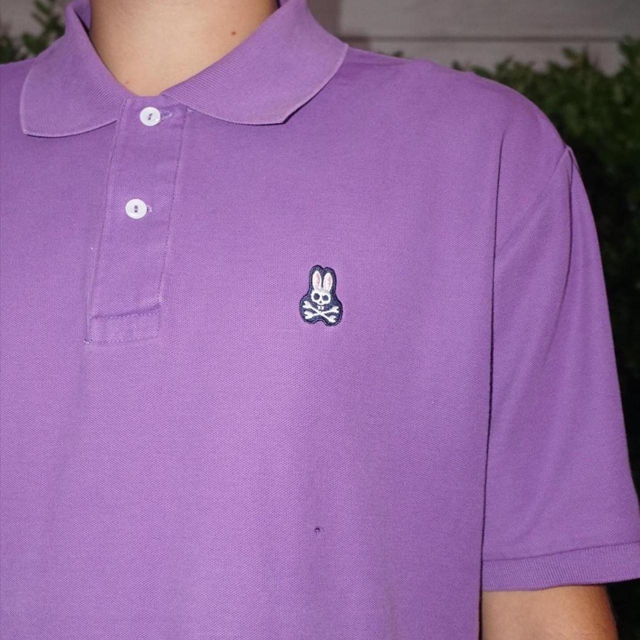 Psycho Bunny Men's Purple and White Polo-shirts (2)