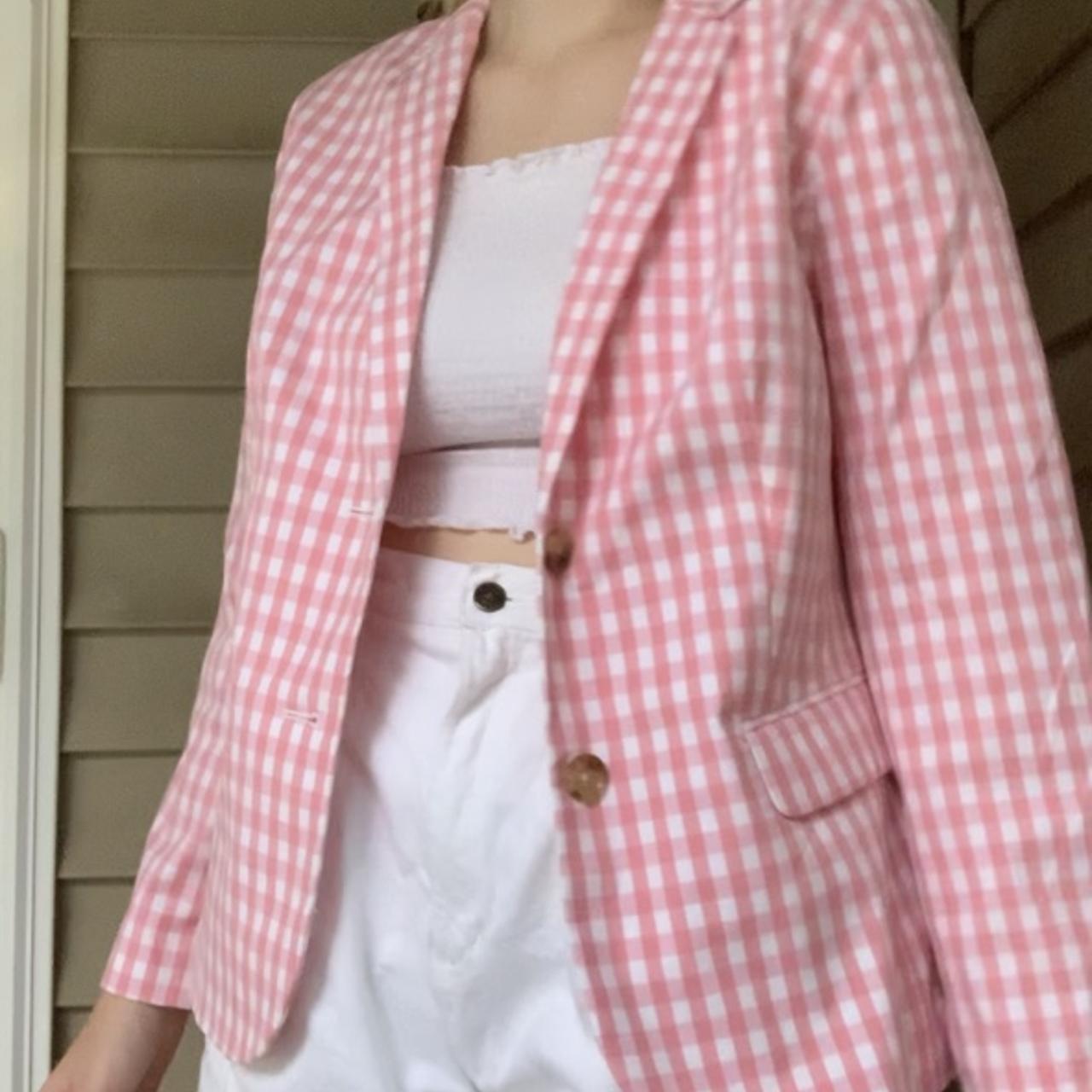 Pink gingham suit jacket, very casual Howl Pendragon... - Depop