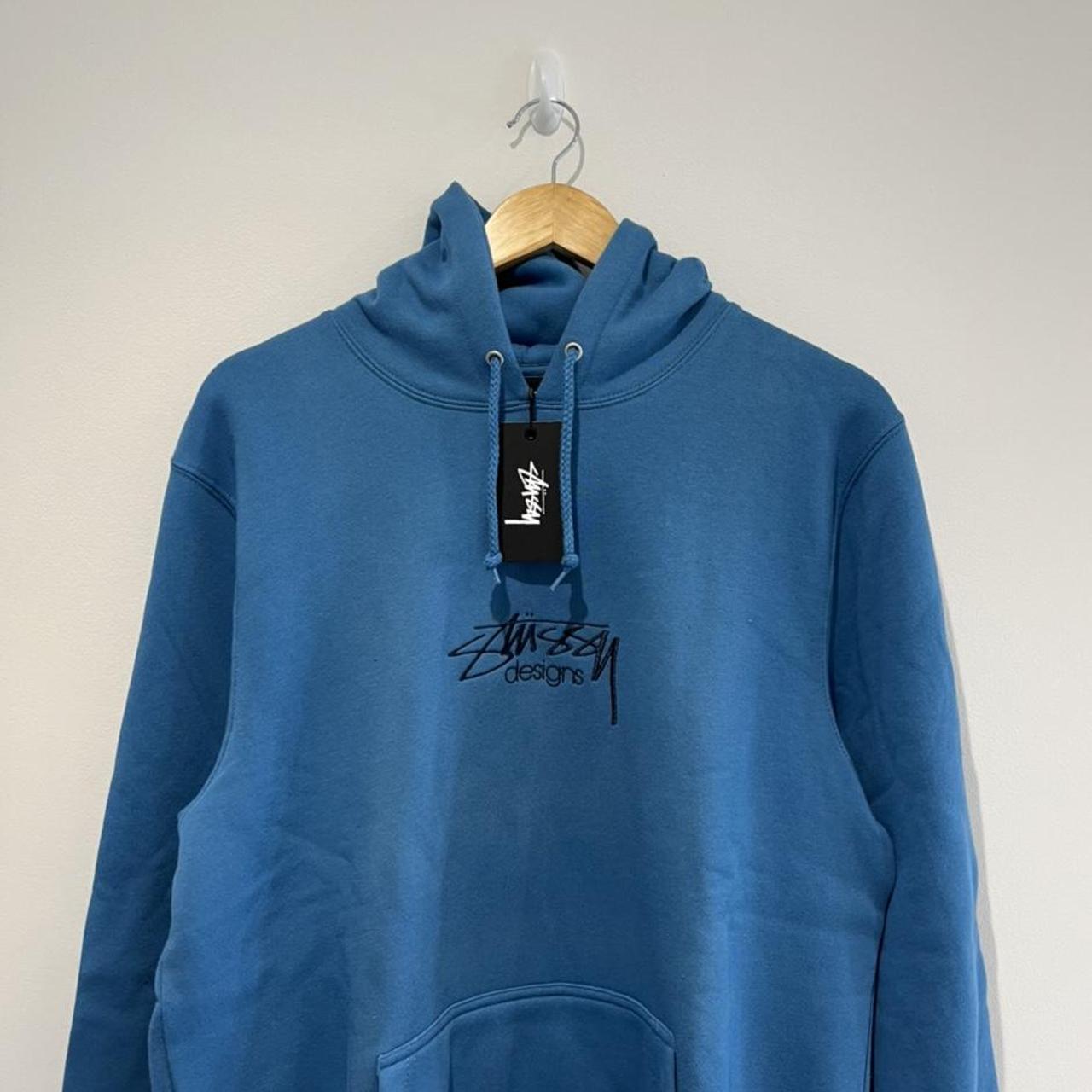 Stussy Designs Hoodie Ocean Blue (BNWT). Size... - Depop