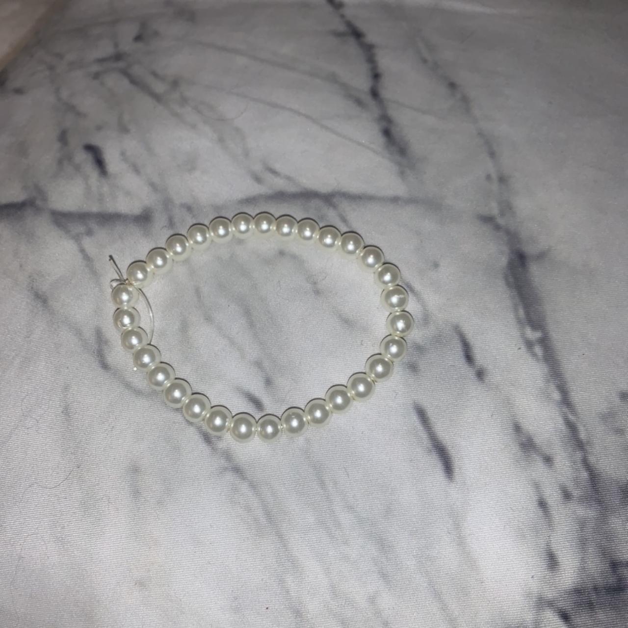 Pearl bracelet Elasticated string Handmade🤩 Pearl... - Depop