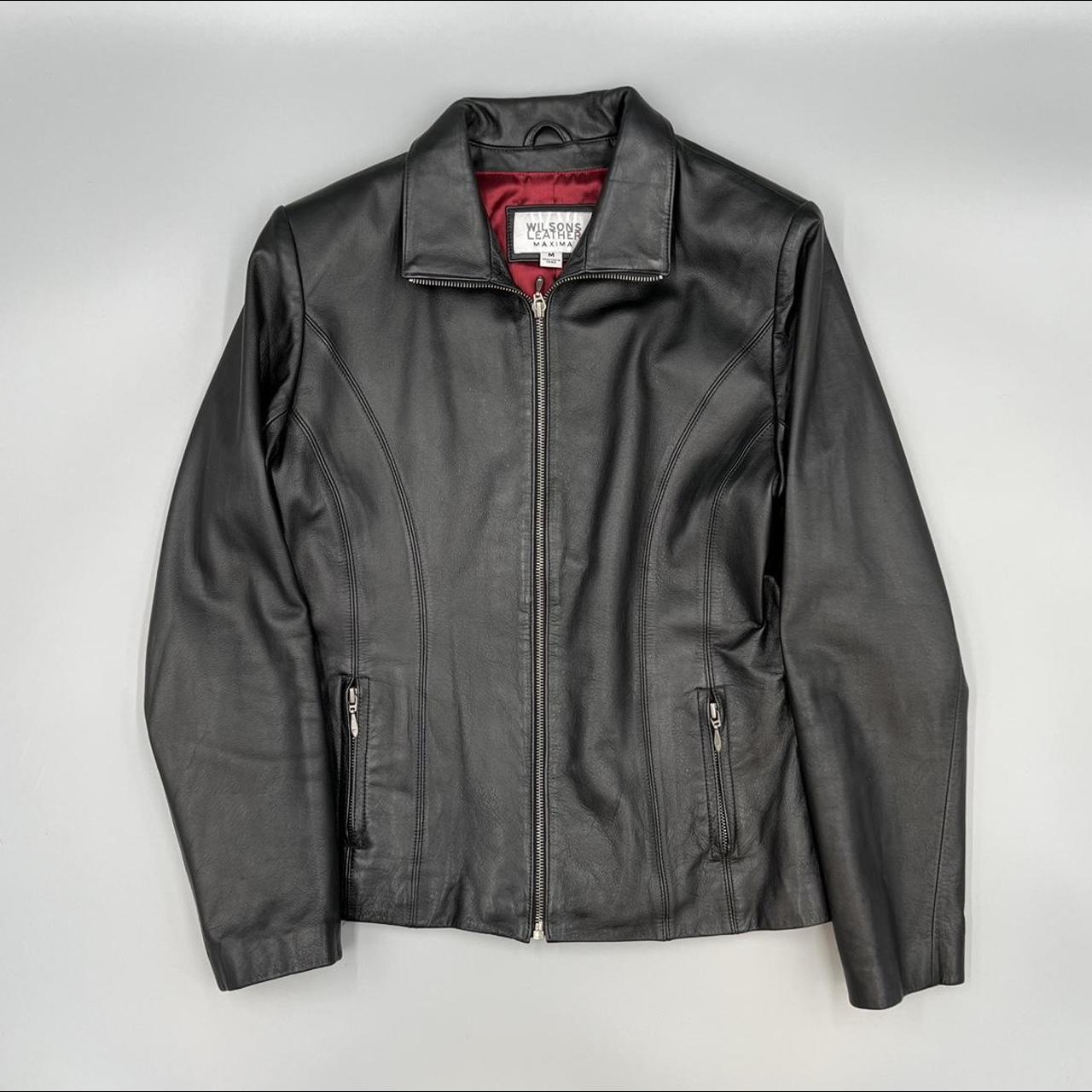 Convertible Collar Black Leather Jacket Brand:... - Depop