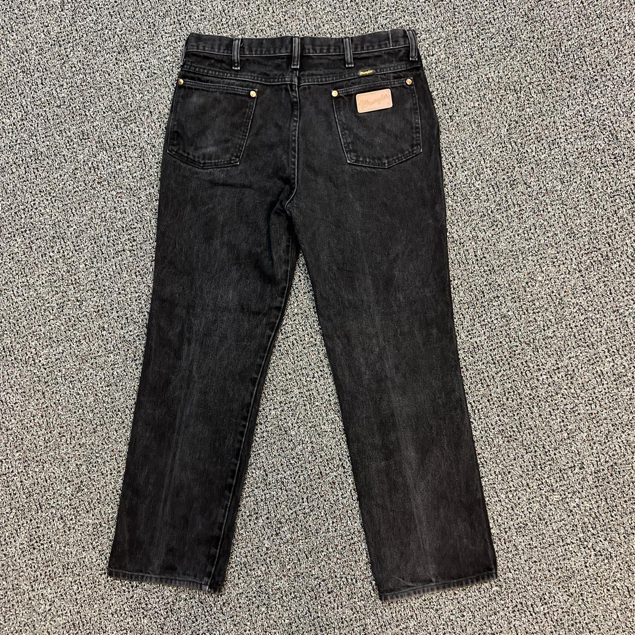 Wrangler Relaxed Fit Washed Out Black Jeans... - Depop