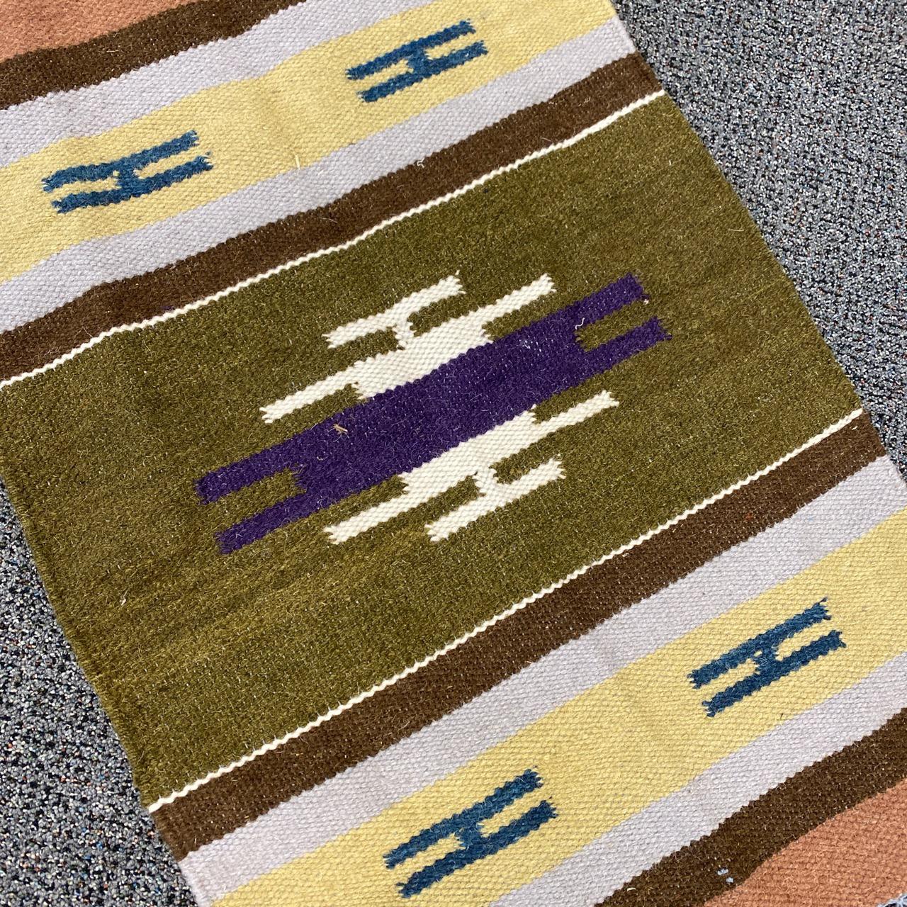 2 x 3 Wool Flat Weave Southwestern Entry... Depop