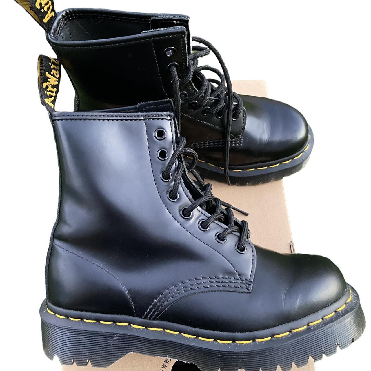 dr. martens 1460 Bex smooth leather platform boots... - Depop