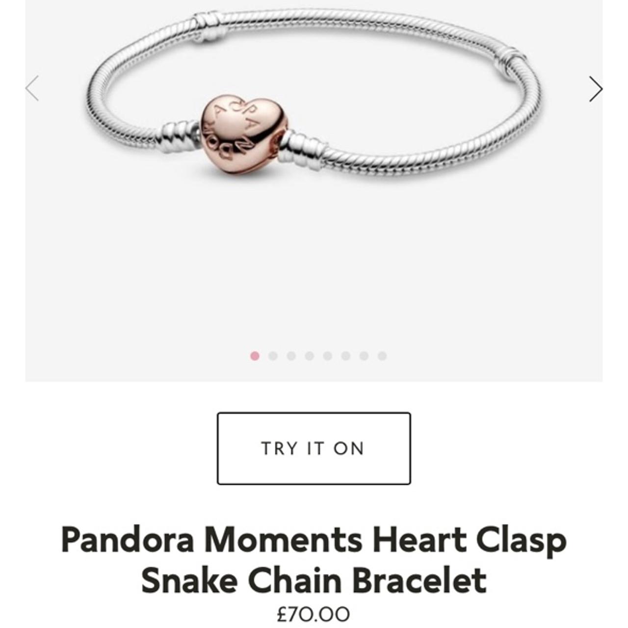 Pandora Moments Heart Clasp Snake Chain Bracelet