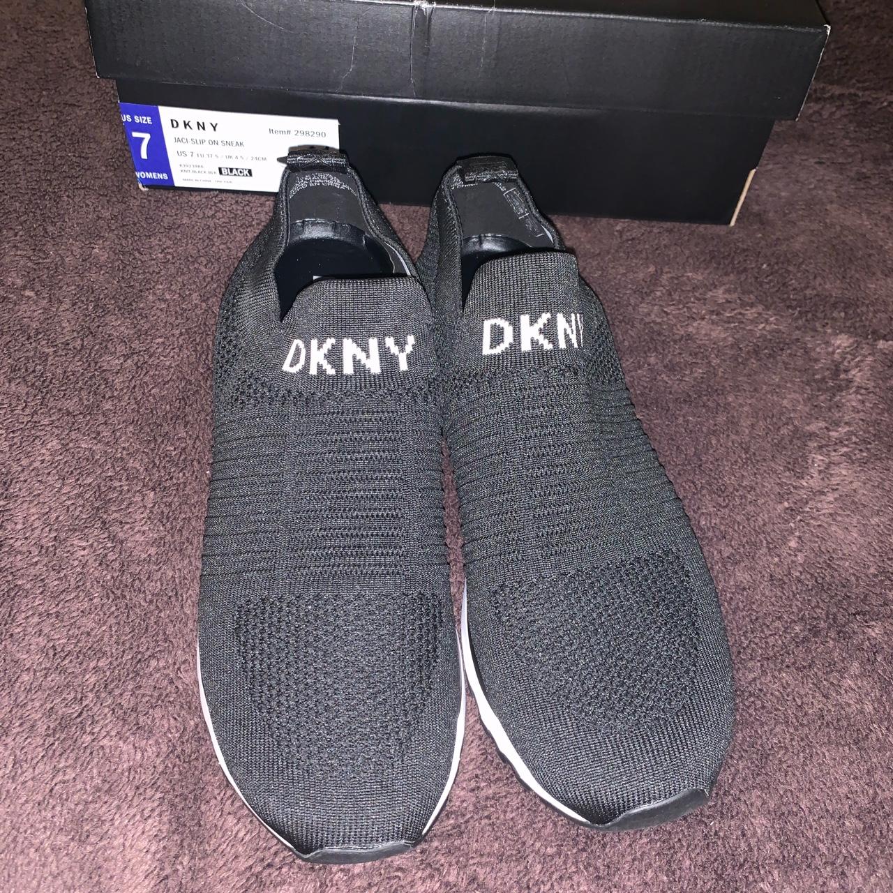 dkny black knit trainers