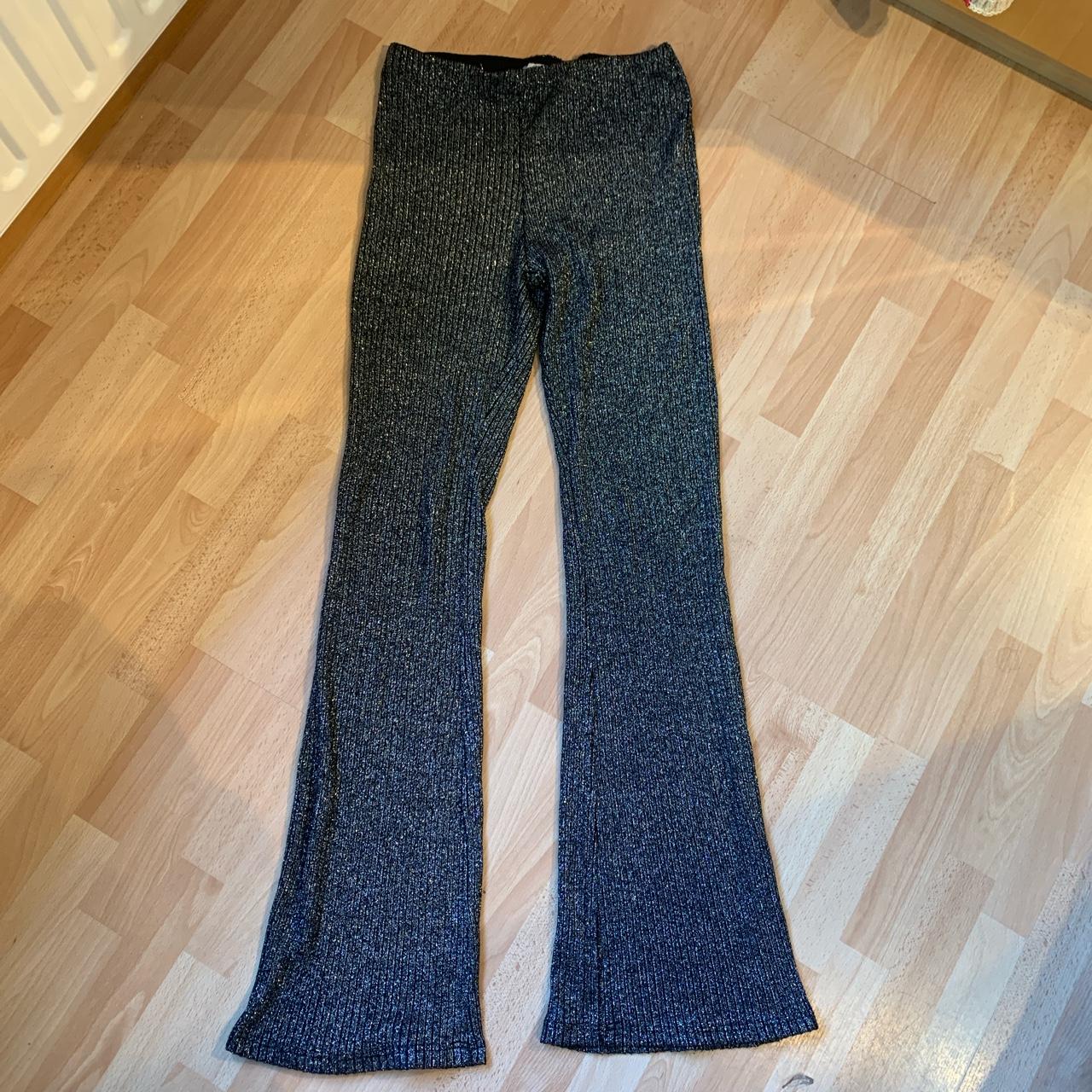 Zara ribbed glitter flares. Size small good... - Depop