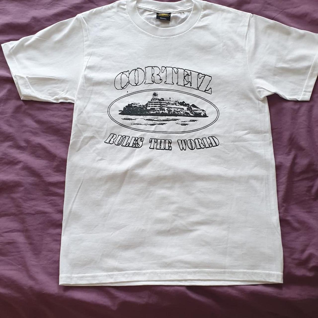 White Corteiz Alcatraz Tee Rare Mens Small White T Depop