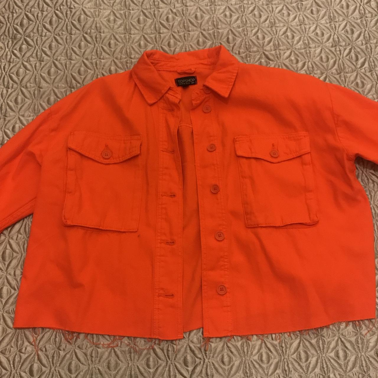 Topshop orange denim jacket sale