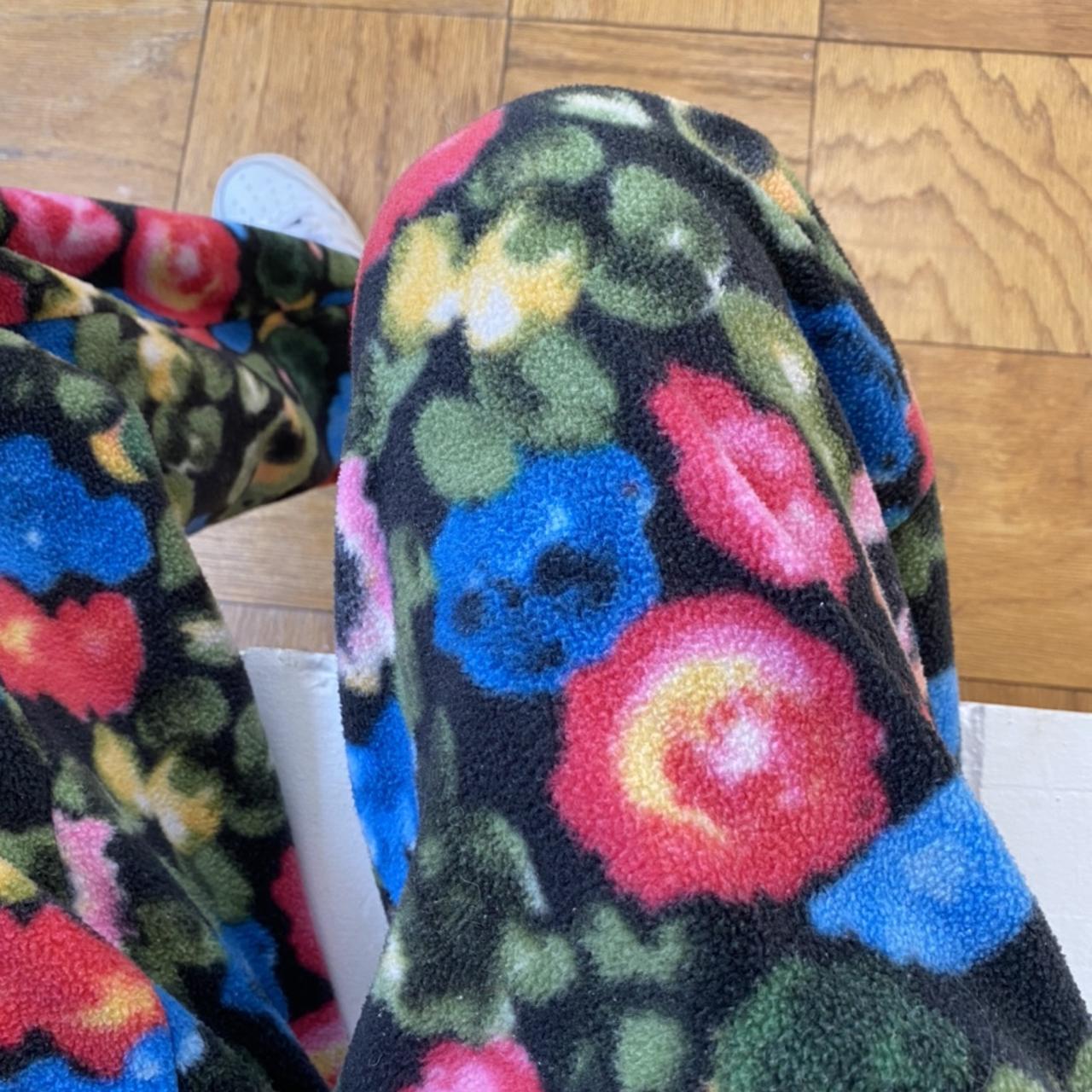 COOLEST stussy floral fleece sweatpants 🍭 So soft. - Depop