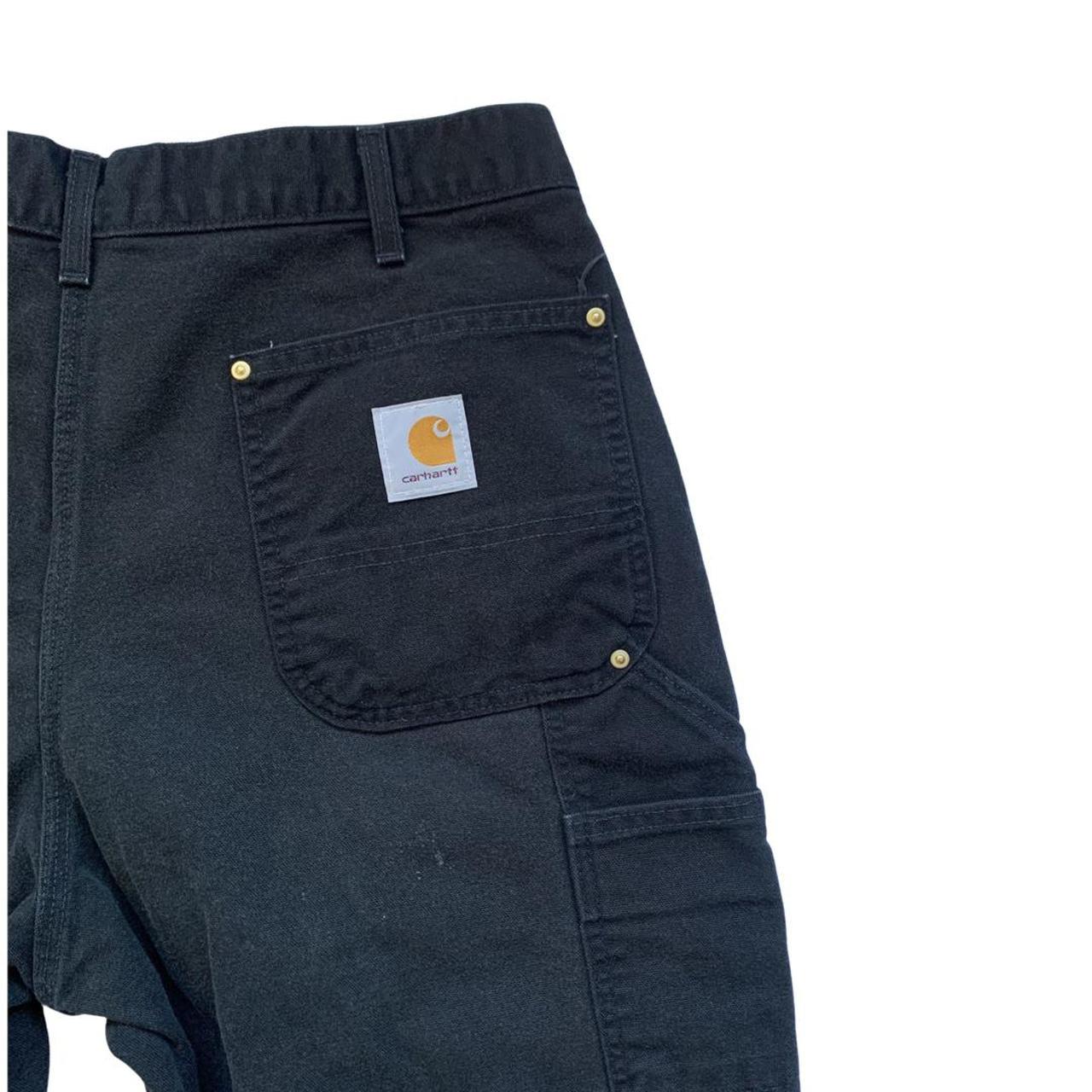 Black Carhartt workwear double knee pants nicely... - Depop