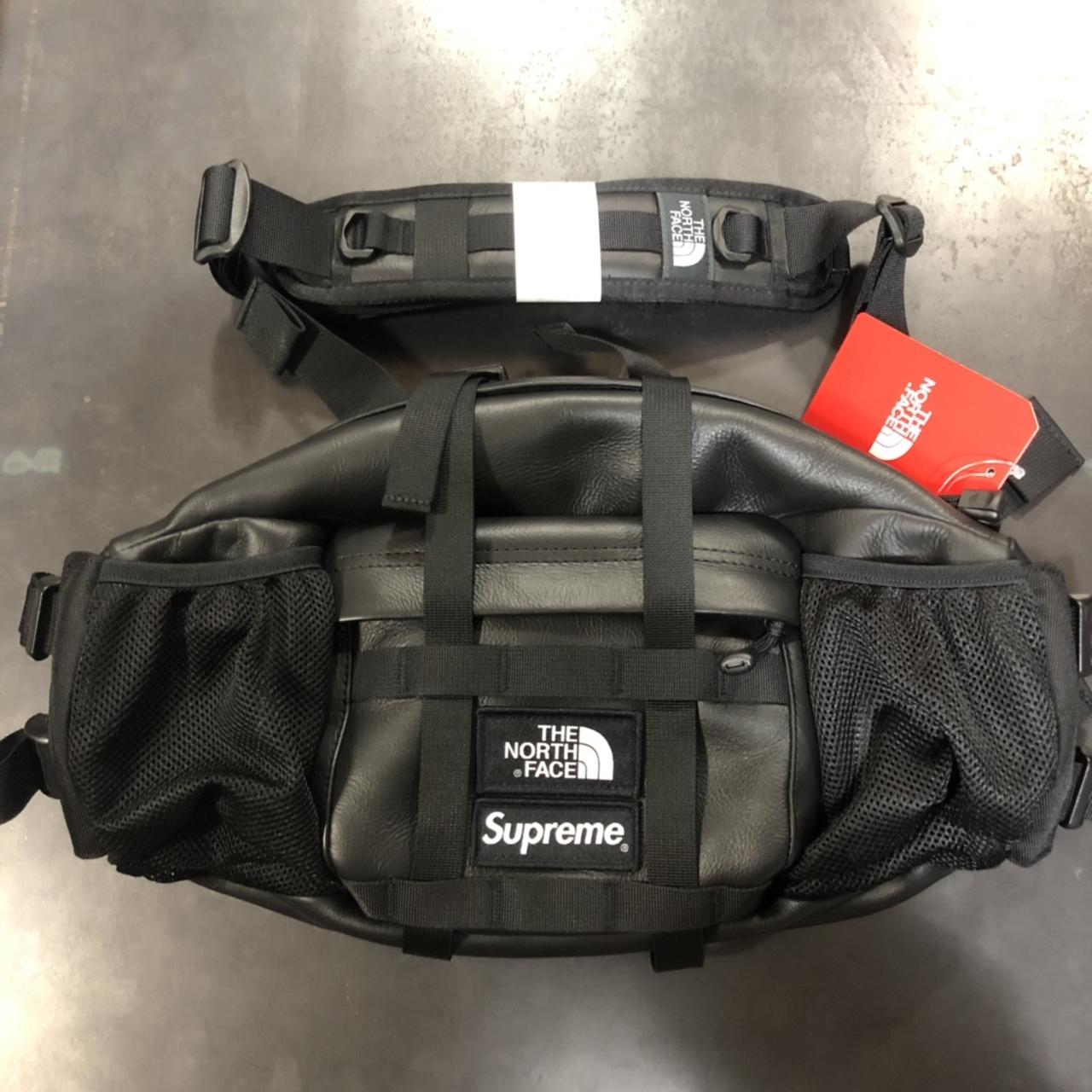 NORTH FACE x SUPREME Leather mountain waistbag... - Depop