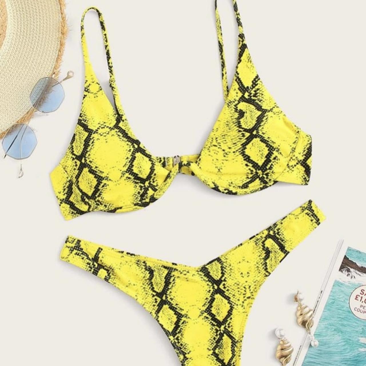 yellow snakeskin bikini