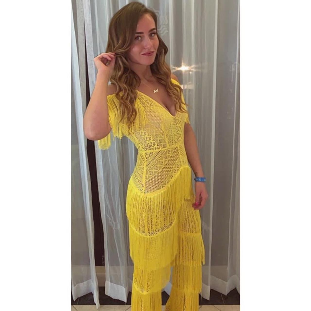 yellow fringe romper