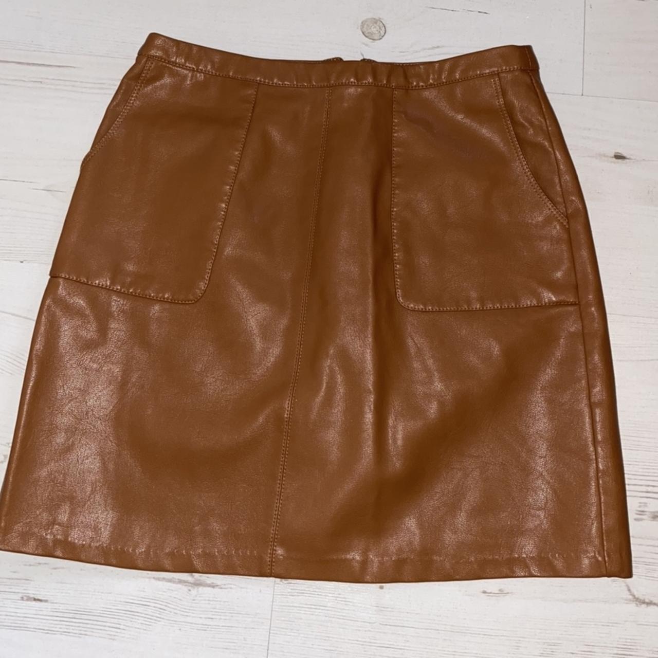 Light brown leather outlet skirt