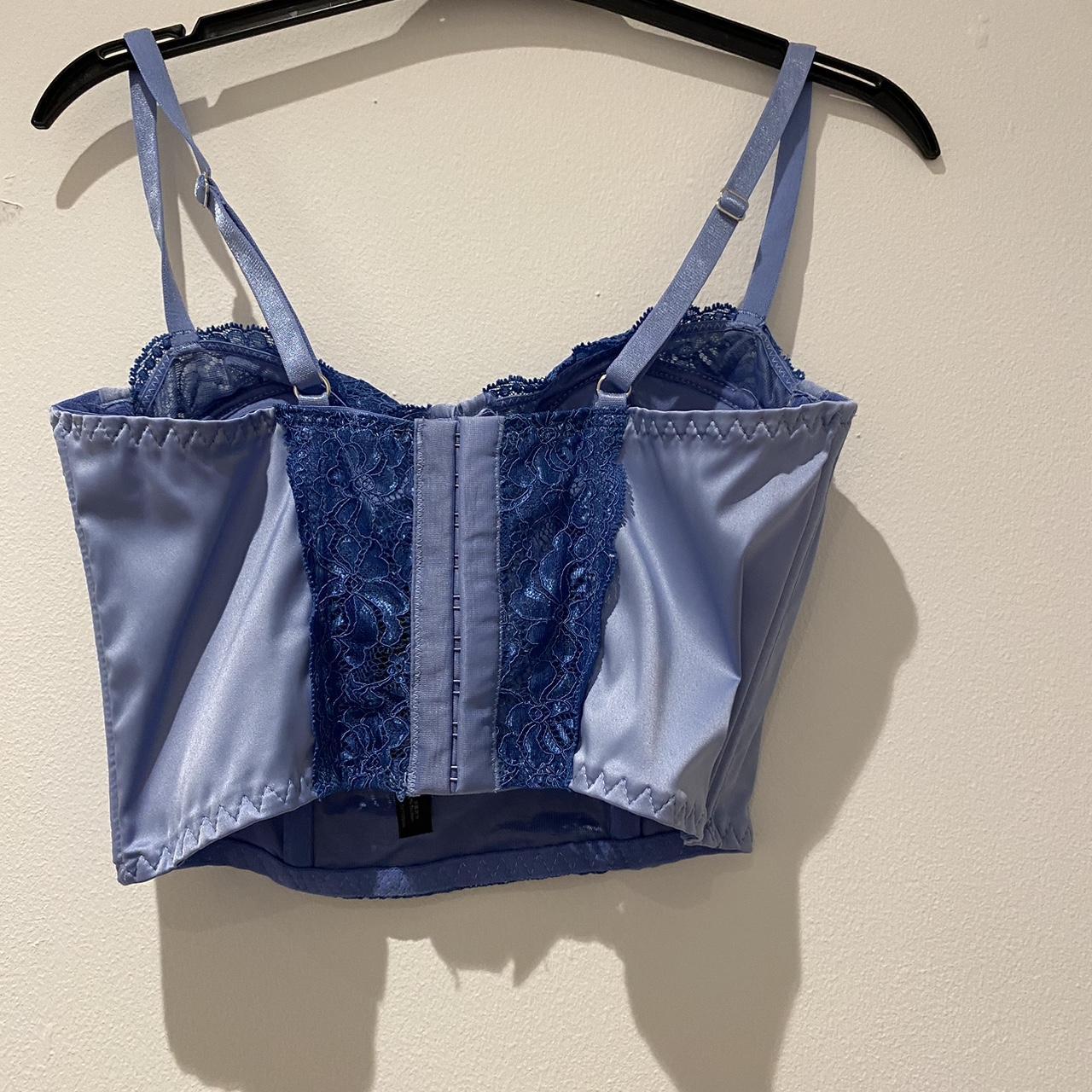 Urban outfitters corset blue top, never worn just... - Depop