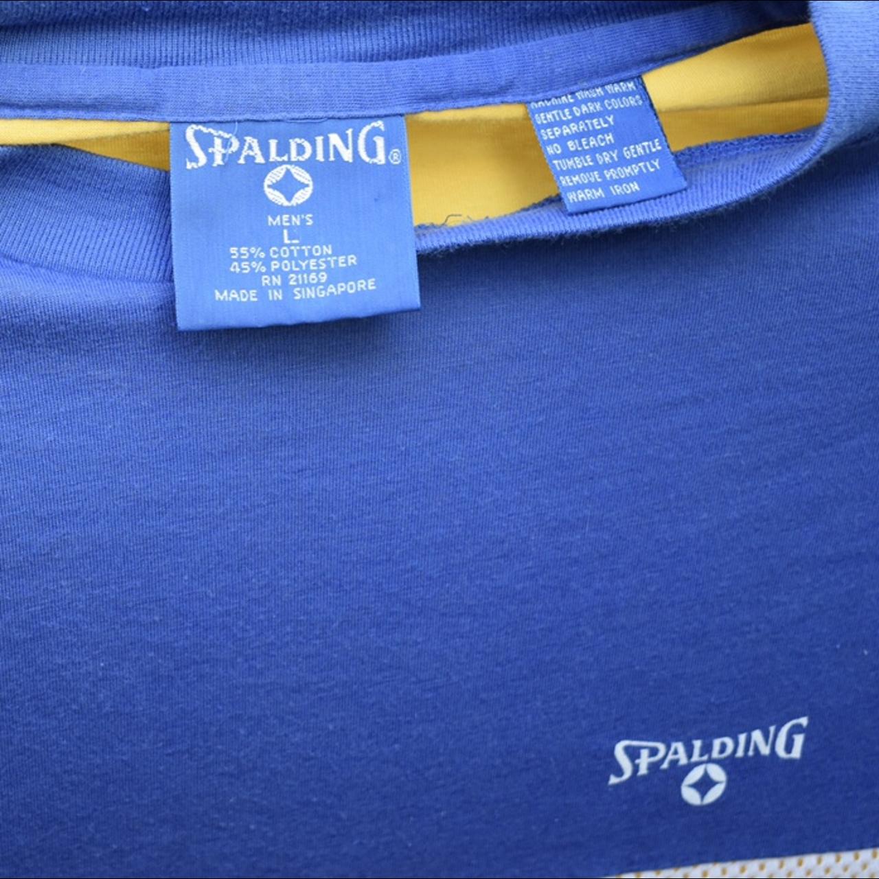 Spalding Men's Yellow and Blue T-shirt (4)