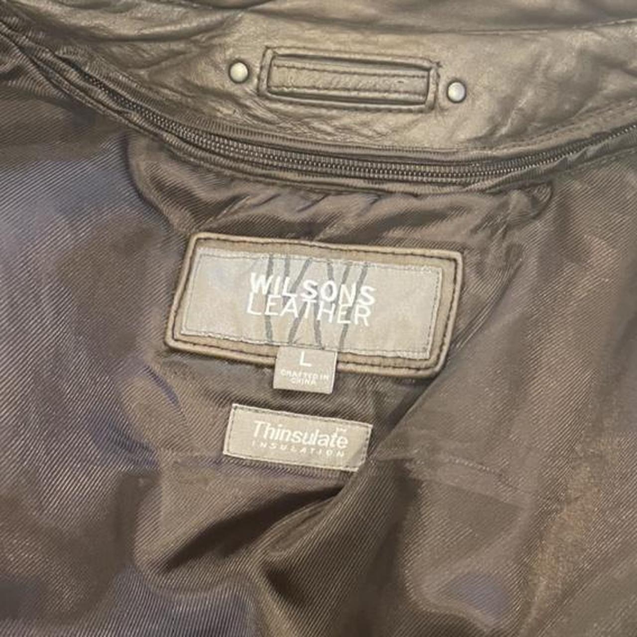 oversized vintage leather jacket from wilson's... - Depop