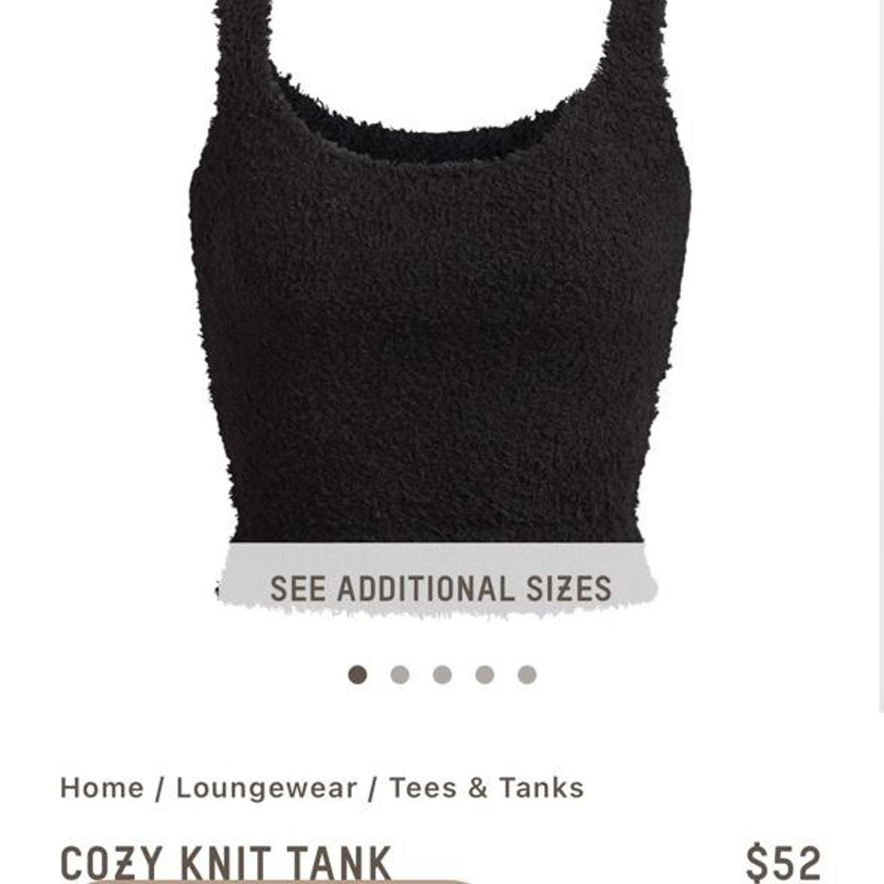 super cute skims 'cozy knit tank' in onyx / black 🖤 - Depop