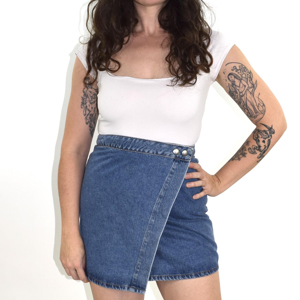 denim wrap skirt uk