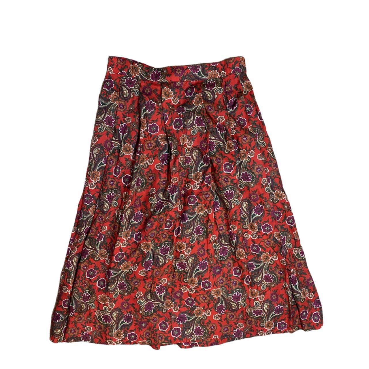 Women's Red and Green Skirt | Depop