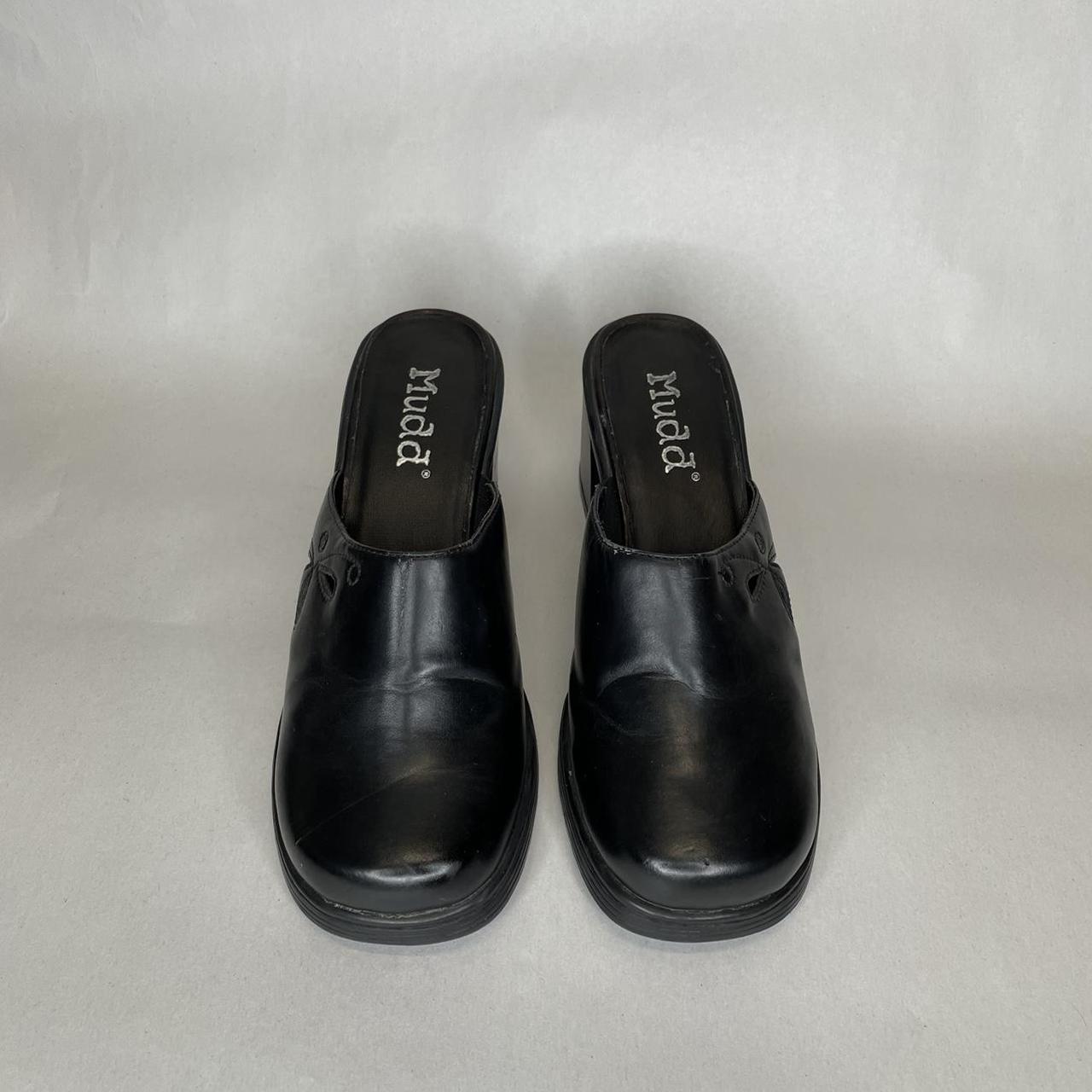 MUDD LEATHER CHUNKY LOAFERS / MULES VINTAGE Y2K... - Depop