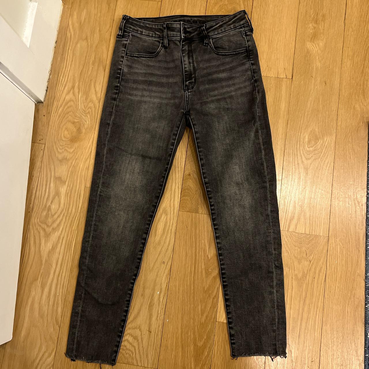American Eagle Outfitters Women's Black and Grey Jeans | Depop