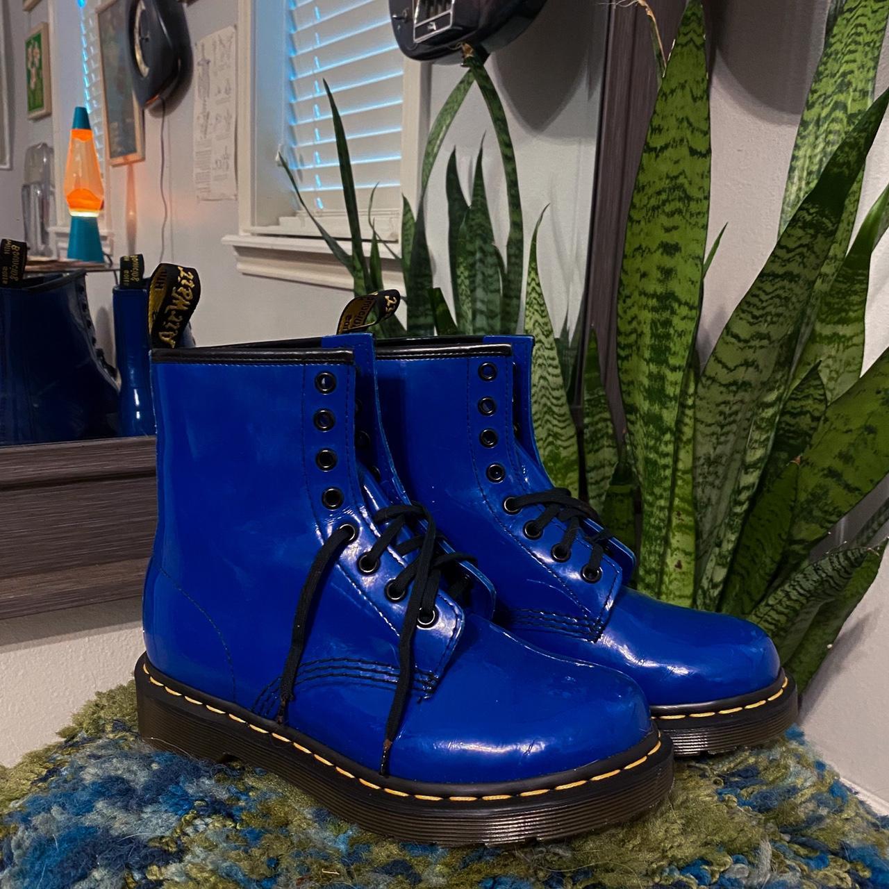 bright blue doc martens