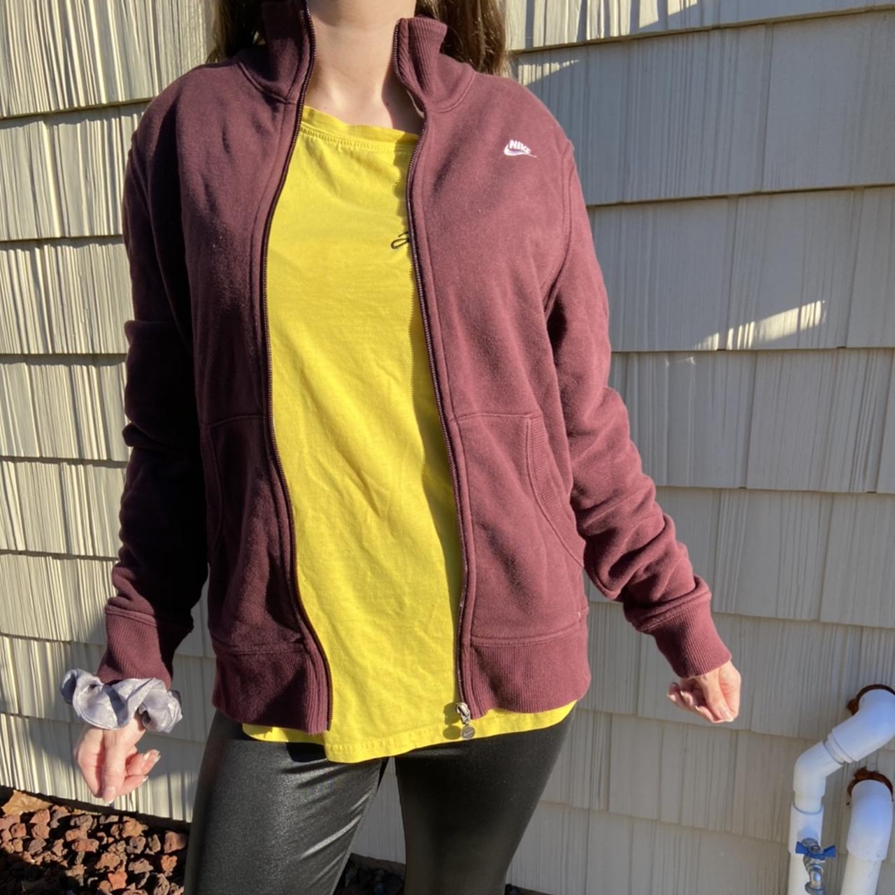 Red Nike zip up jacket Classic Nike logo on the... Depop