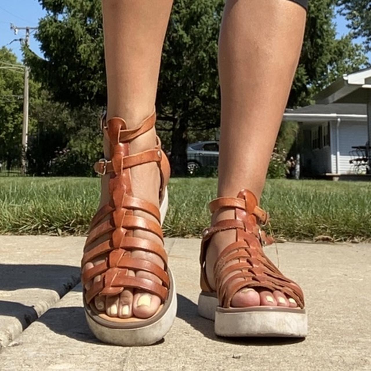 greek gladiator ankle sandals size 7 in women’s //... Depop