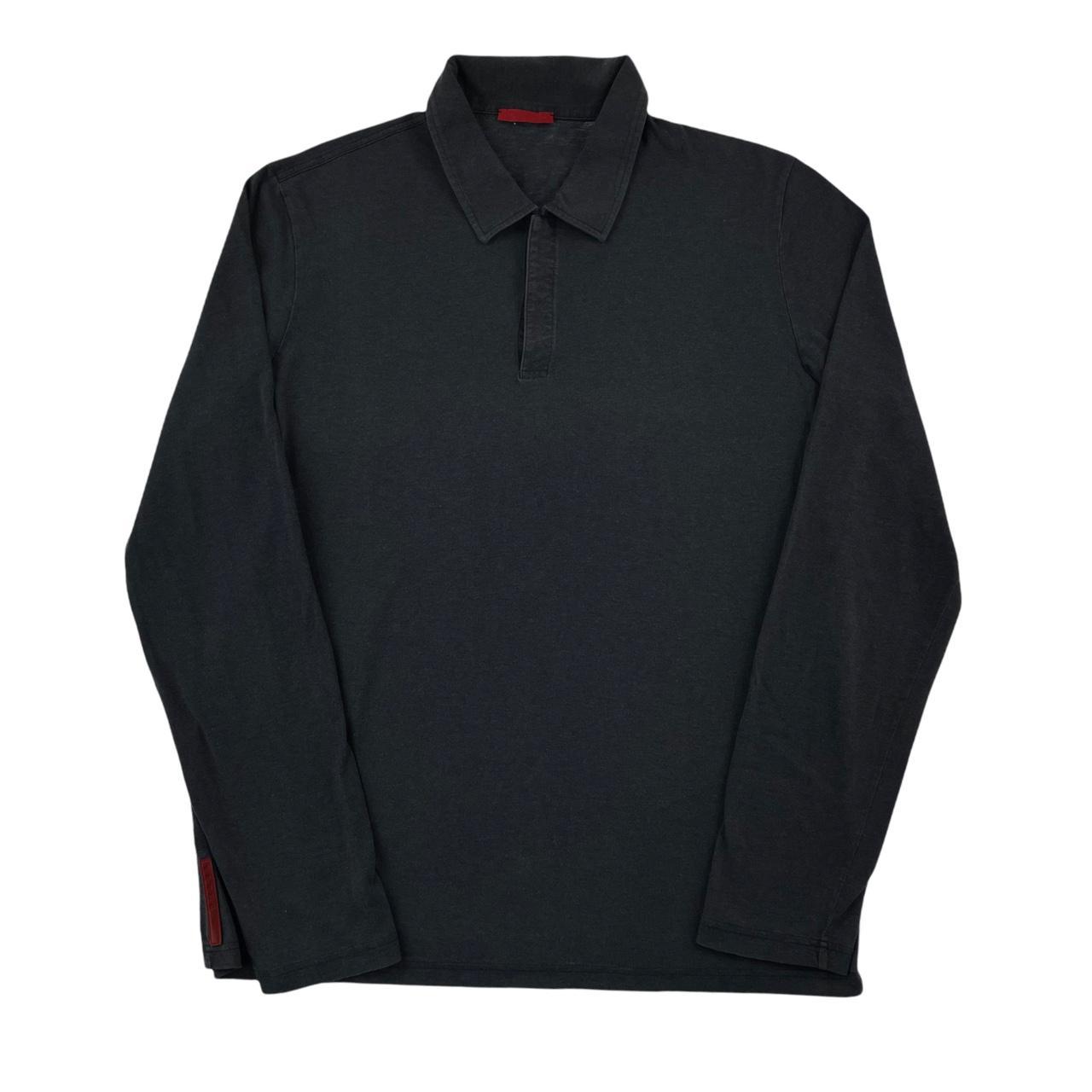 Prada sport long sleeve polo shirt size XL fits like... Depop