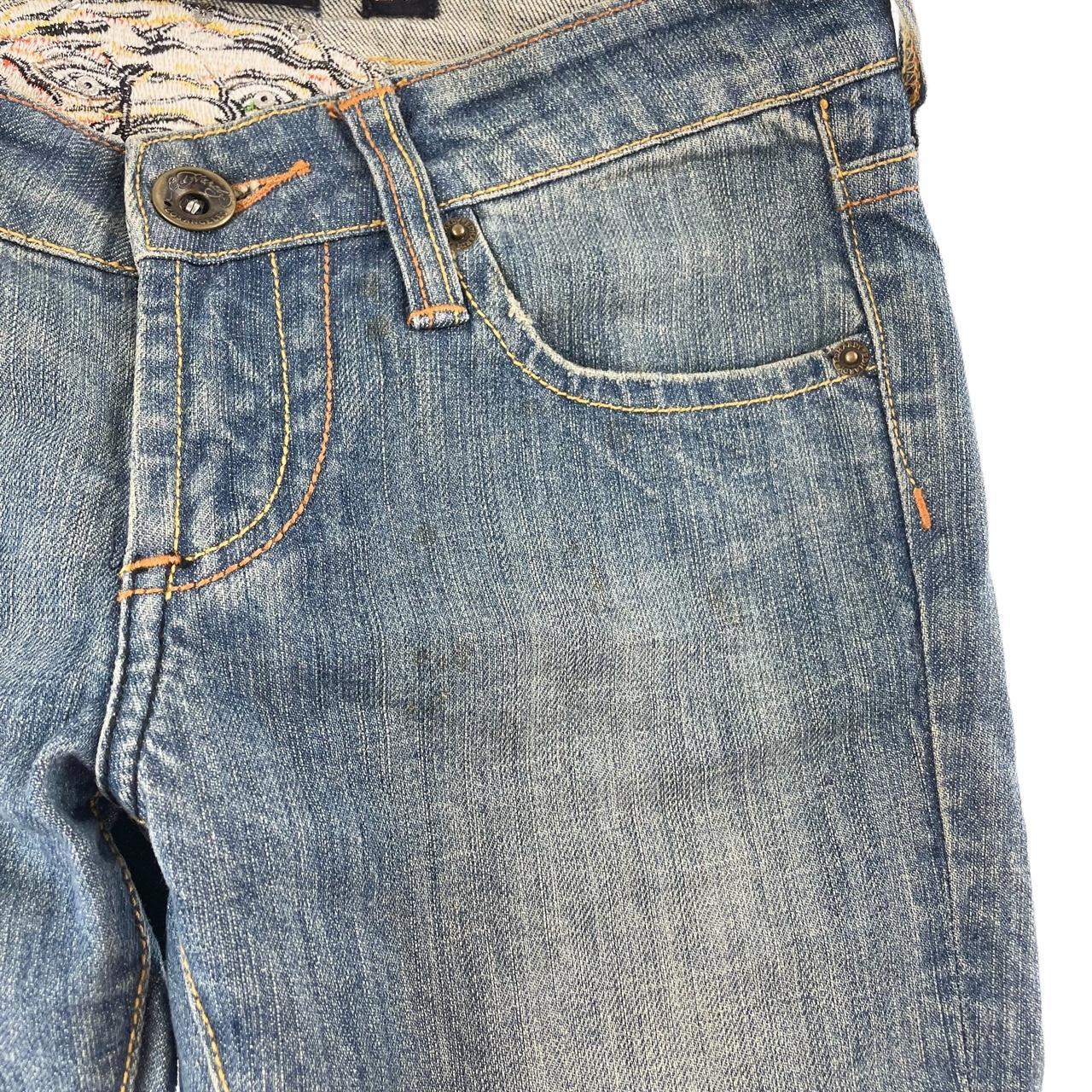 Vintage Ed Hardy tiger denim jeans trousers... - Depop