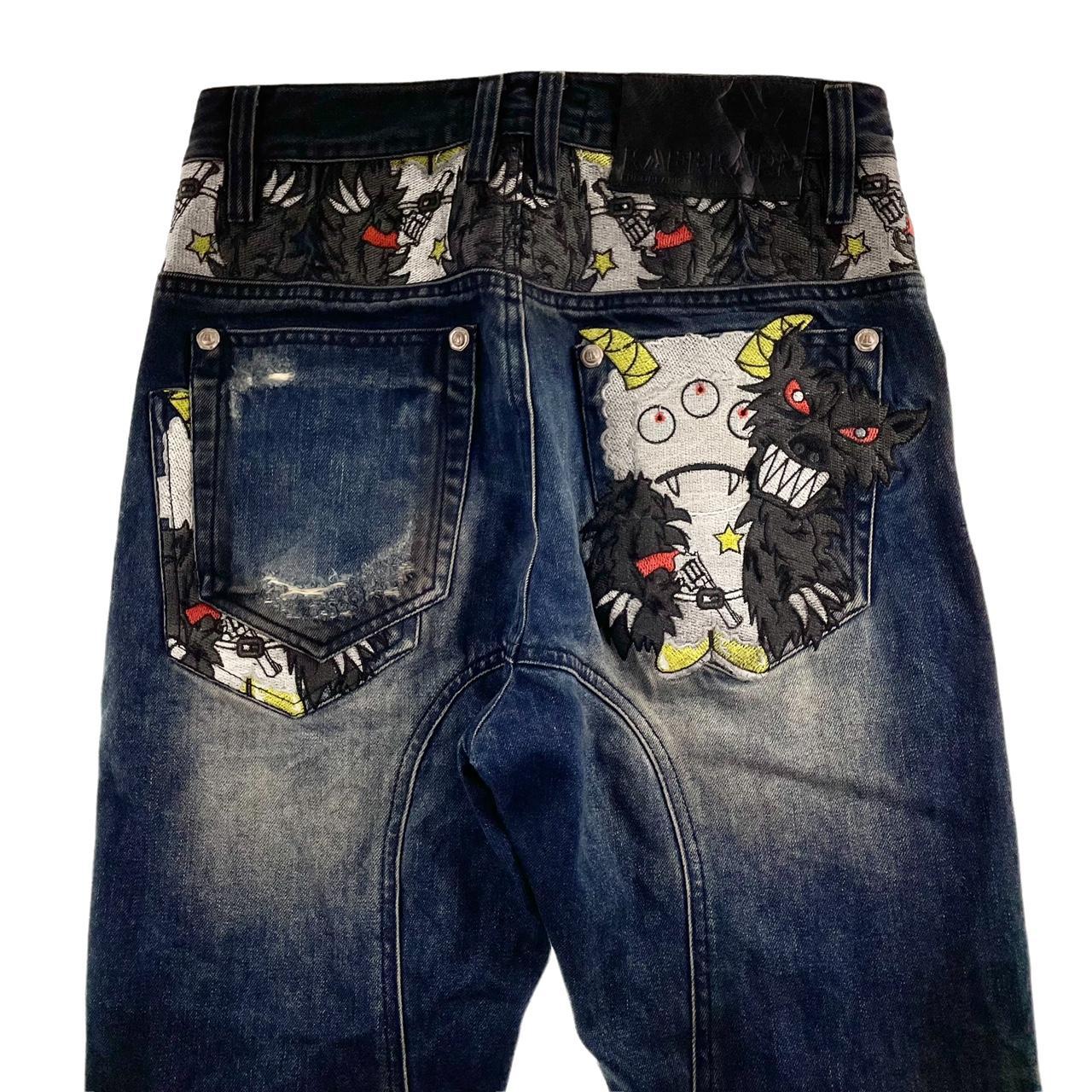 Vintage Monster and buttons Japanese denim jeans... - Depop