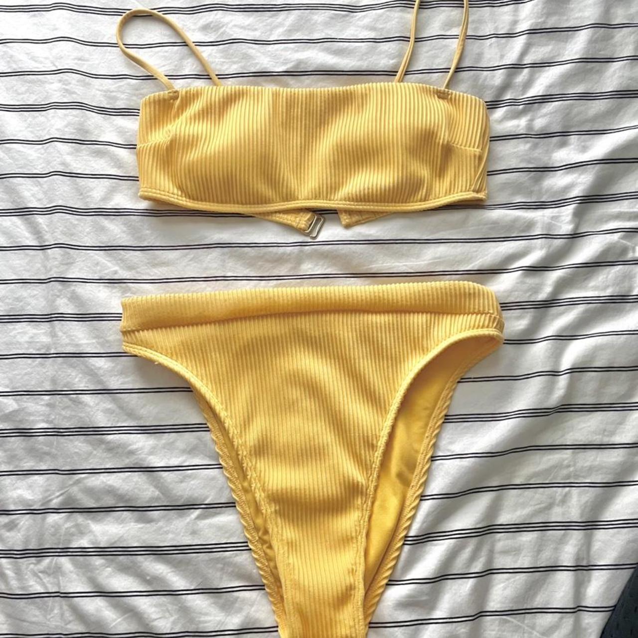 Hollister Co. Women's Yellow Bikinisandtankinisets Depop