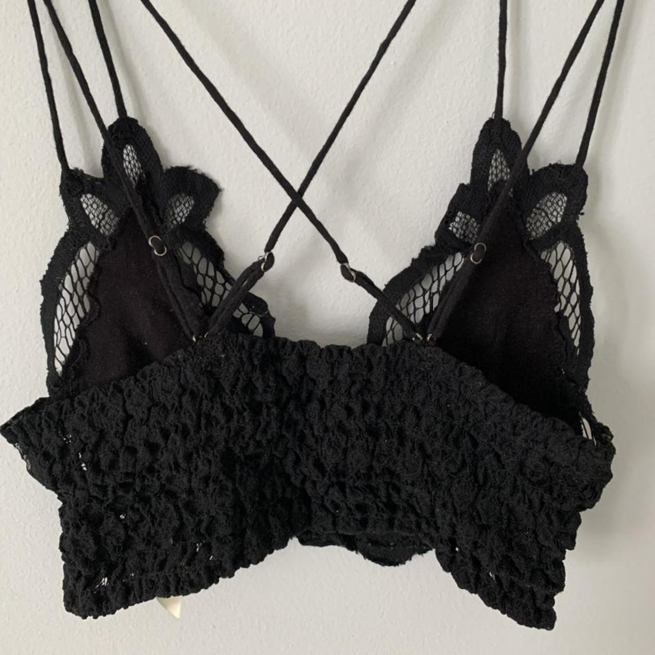 Black lacy floral bralette purchased from dolls kill... - Depop