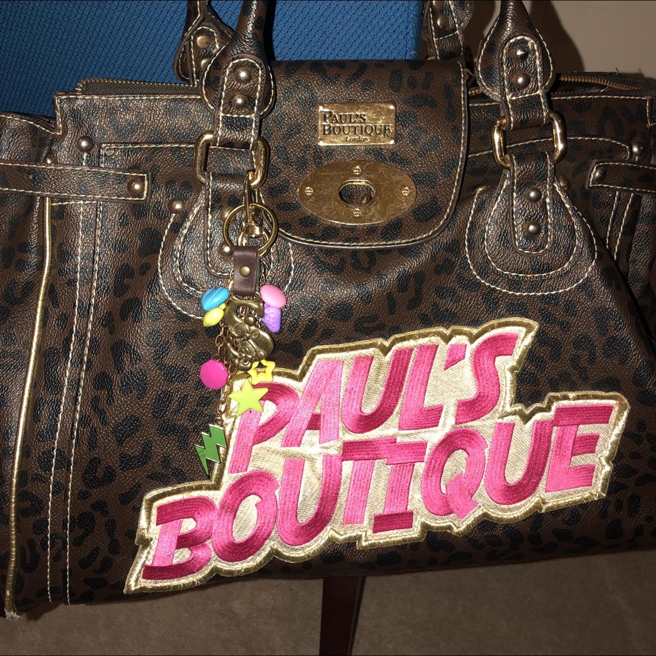 Green Paul's Boutique Bag with Leopard Print - Depop