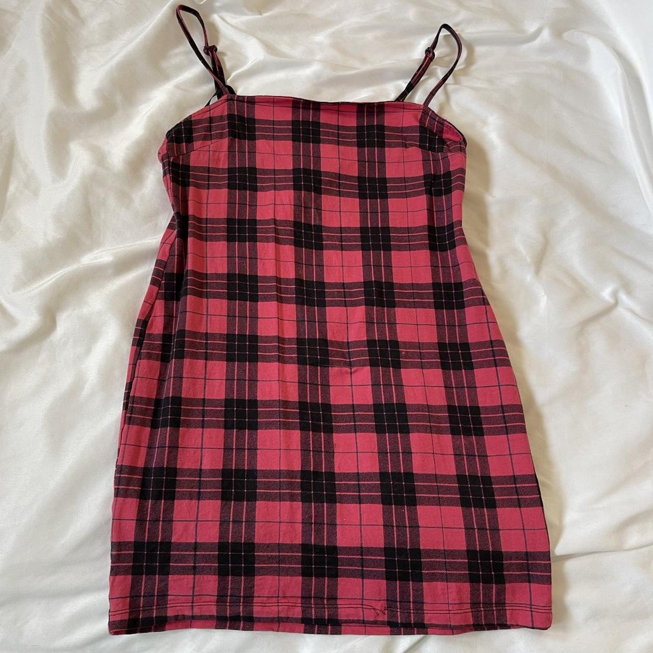 Red plaid hot sale cami dress