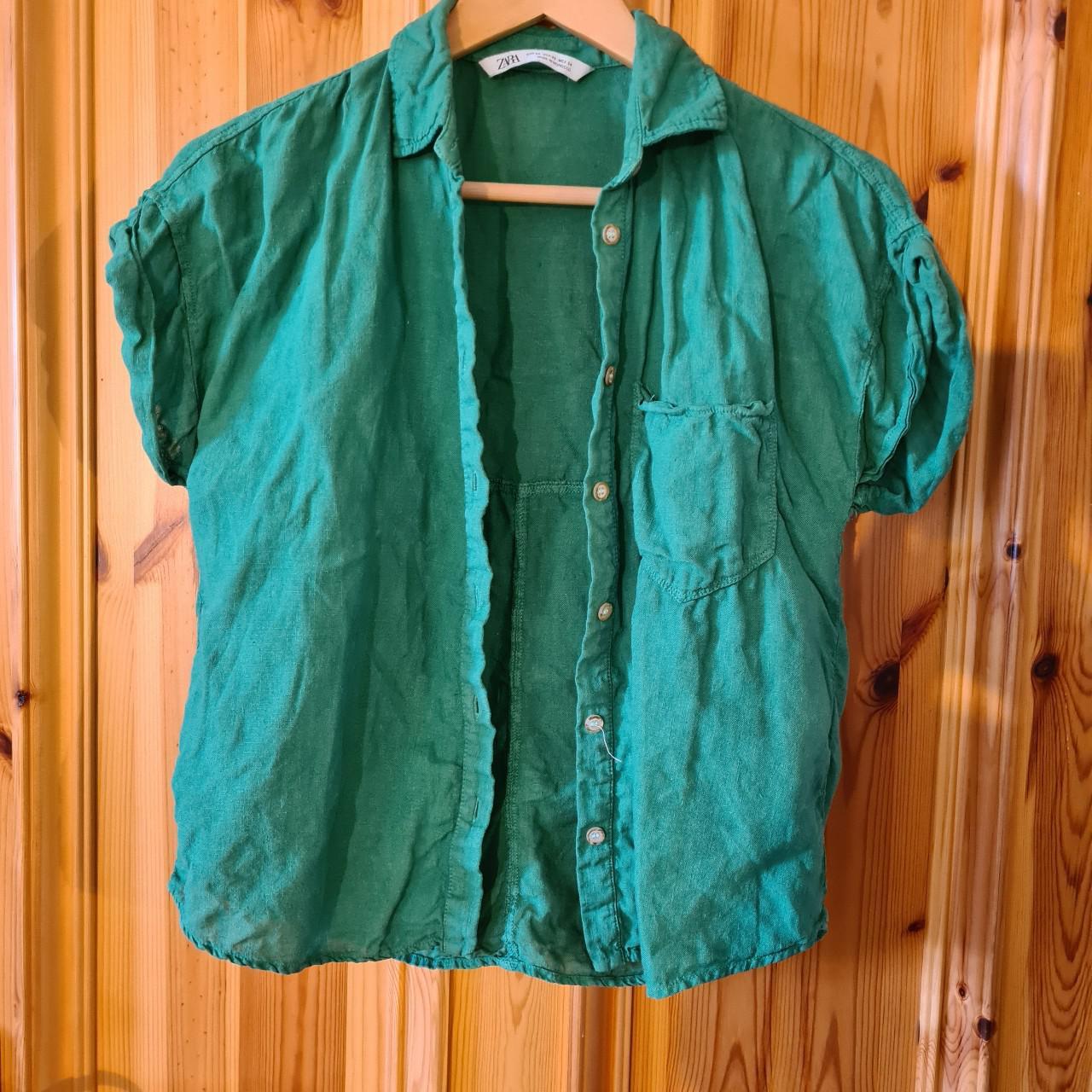 zara-top-size-xs-linen-bright-green-worn-2-depop