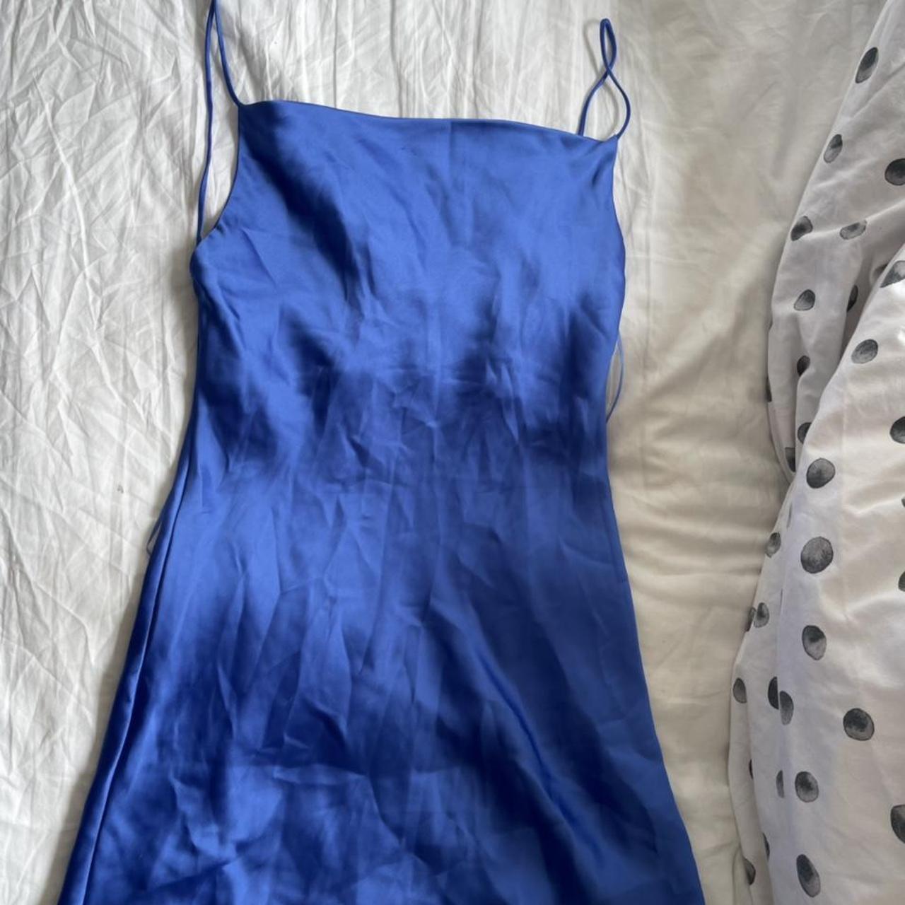 Blue zara satin slip dress. So stunning ...