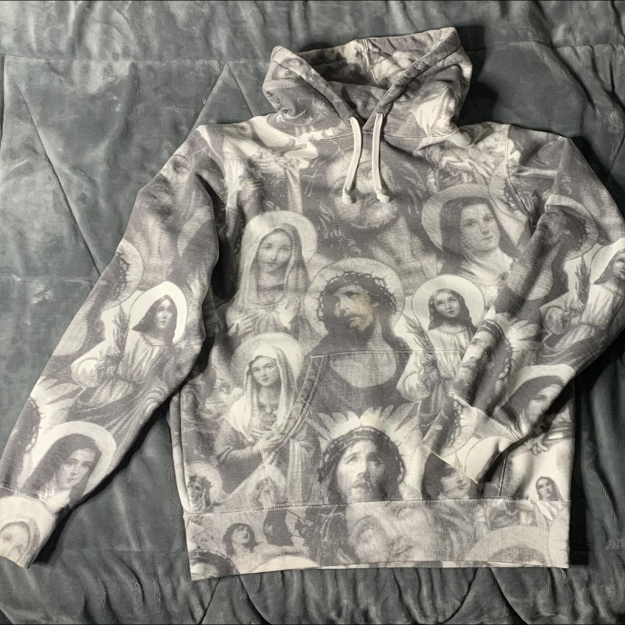 supreme mary and jesus hoodie